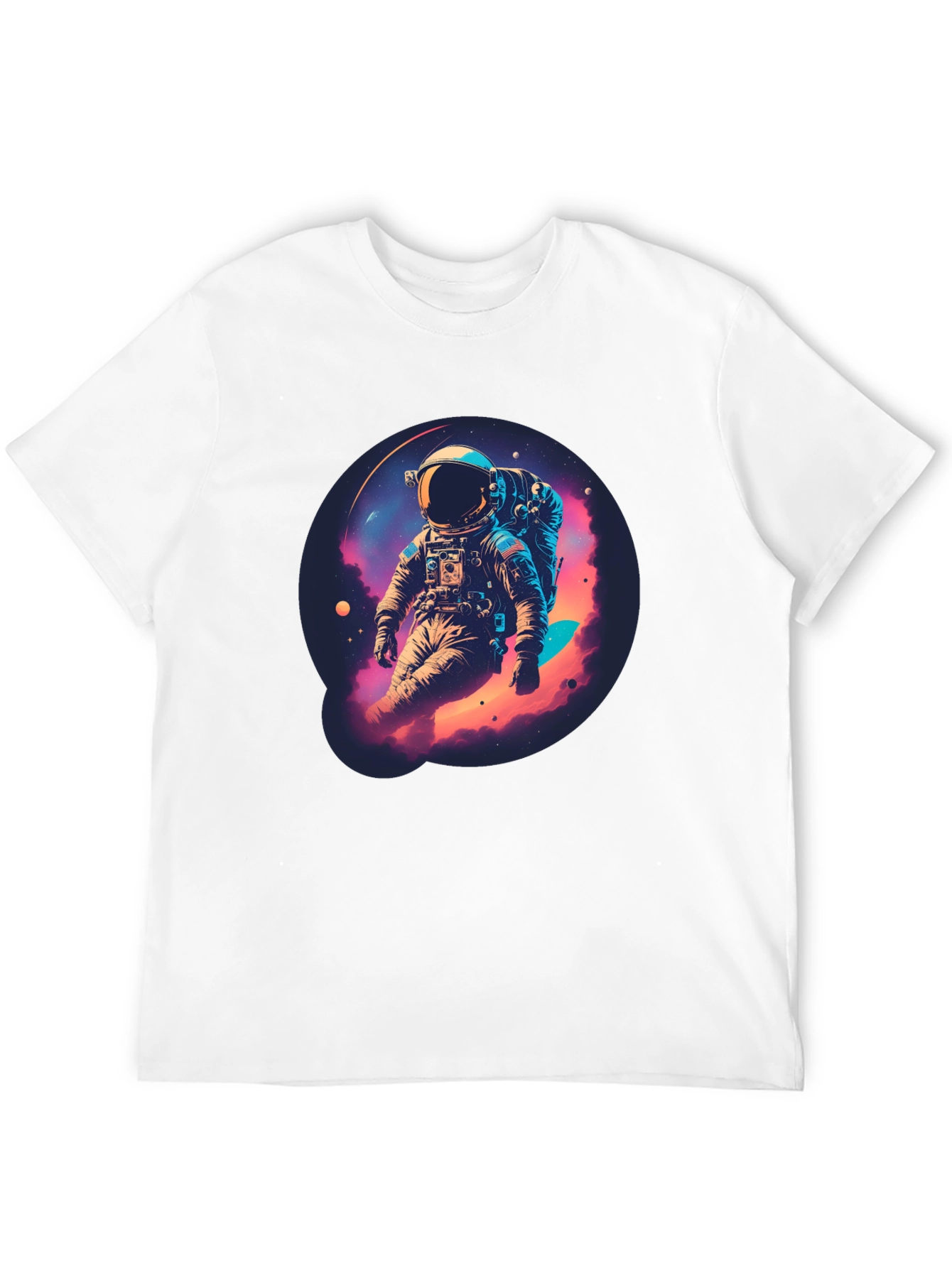 Black Astronaut Galaxy Black T-Shirt view 12