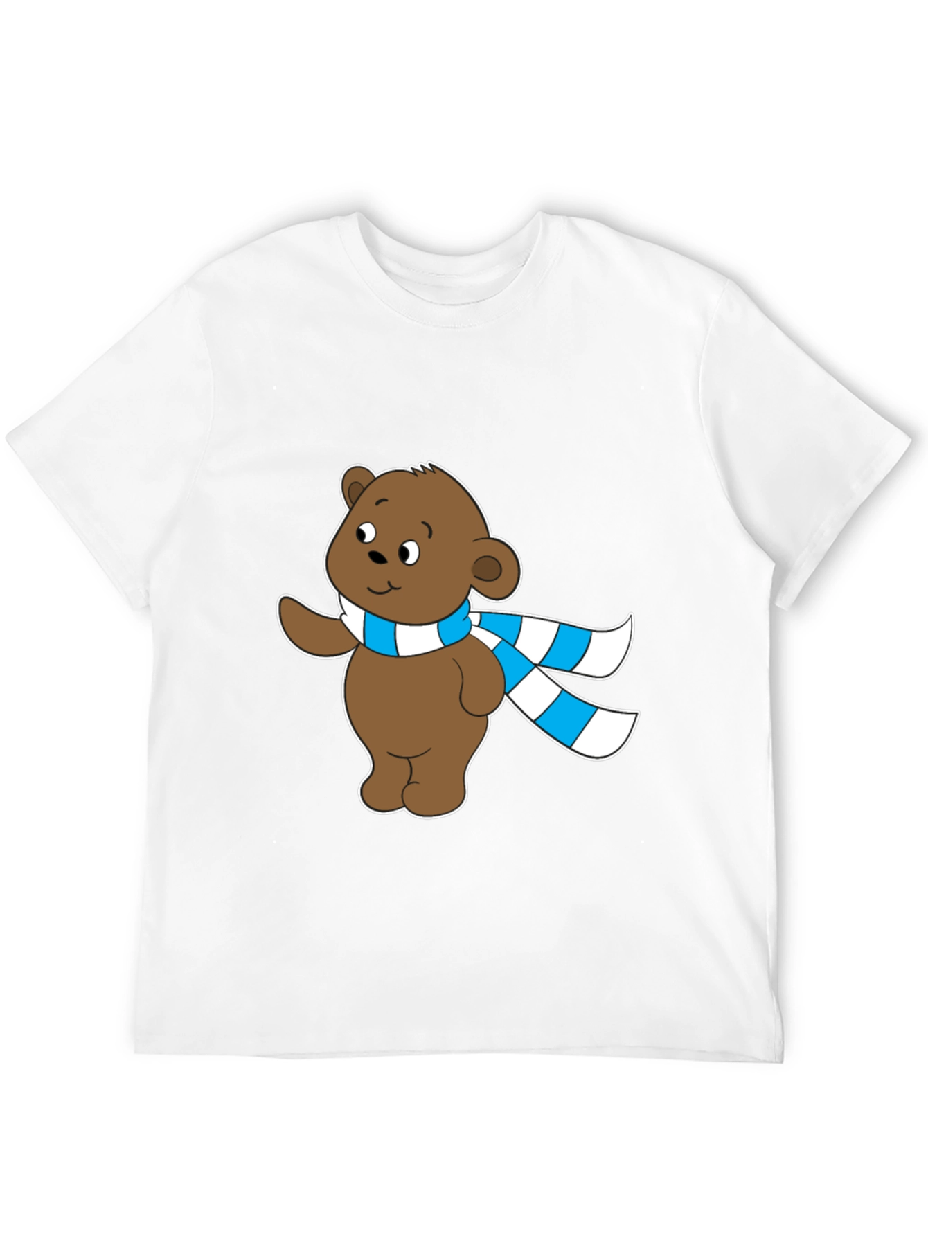 Black Cute Bear Scarf T-Shirt view 12