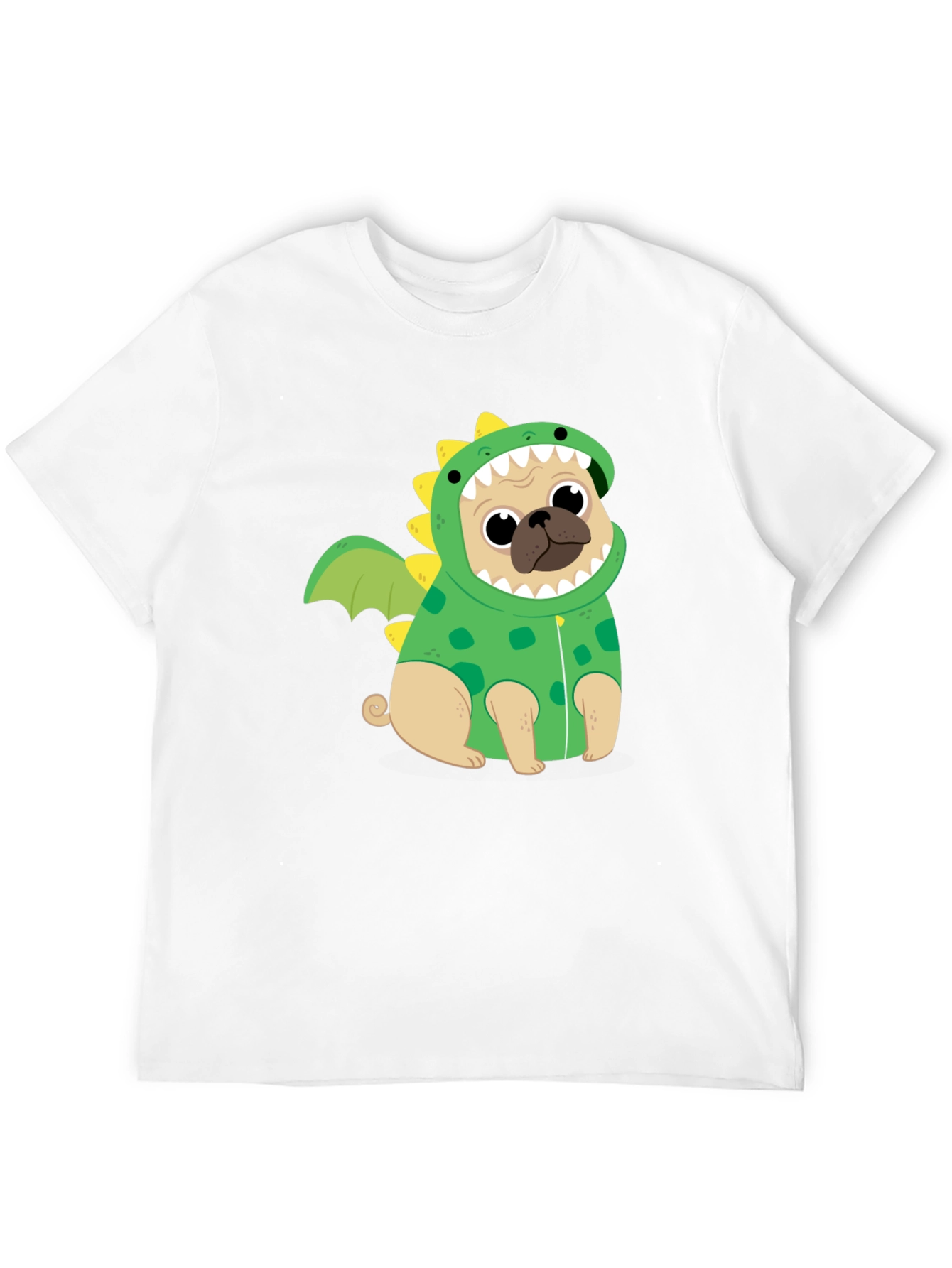 Black Pug Dinosaur Costume T-Shirt view 12