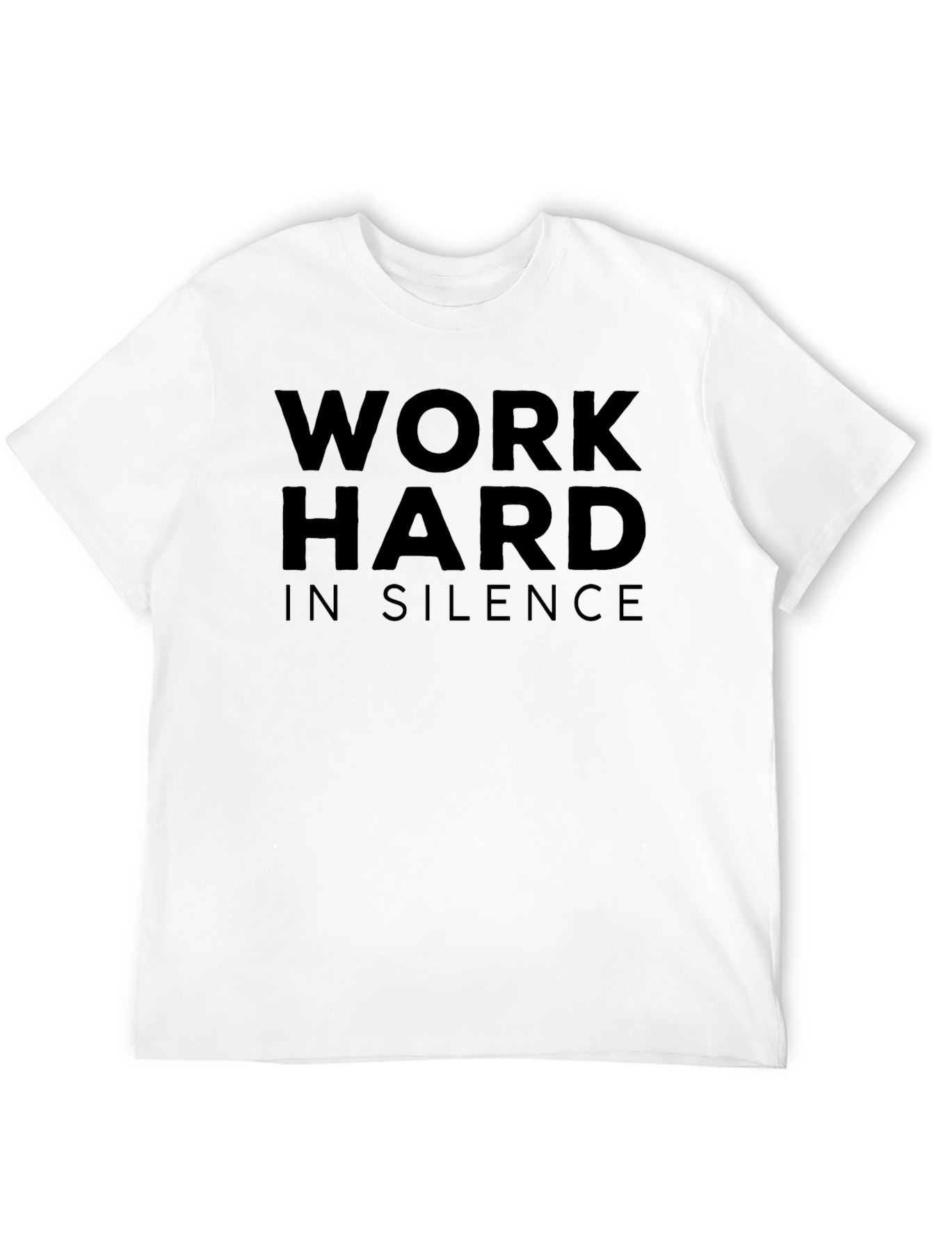 Black Work Hard in Silence Black Graphic Tee view 12