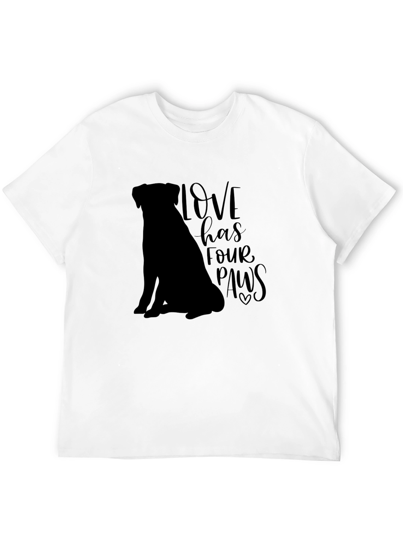 Black Love Has Four Paws Black T-Shirt view 12