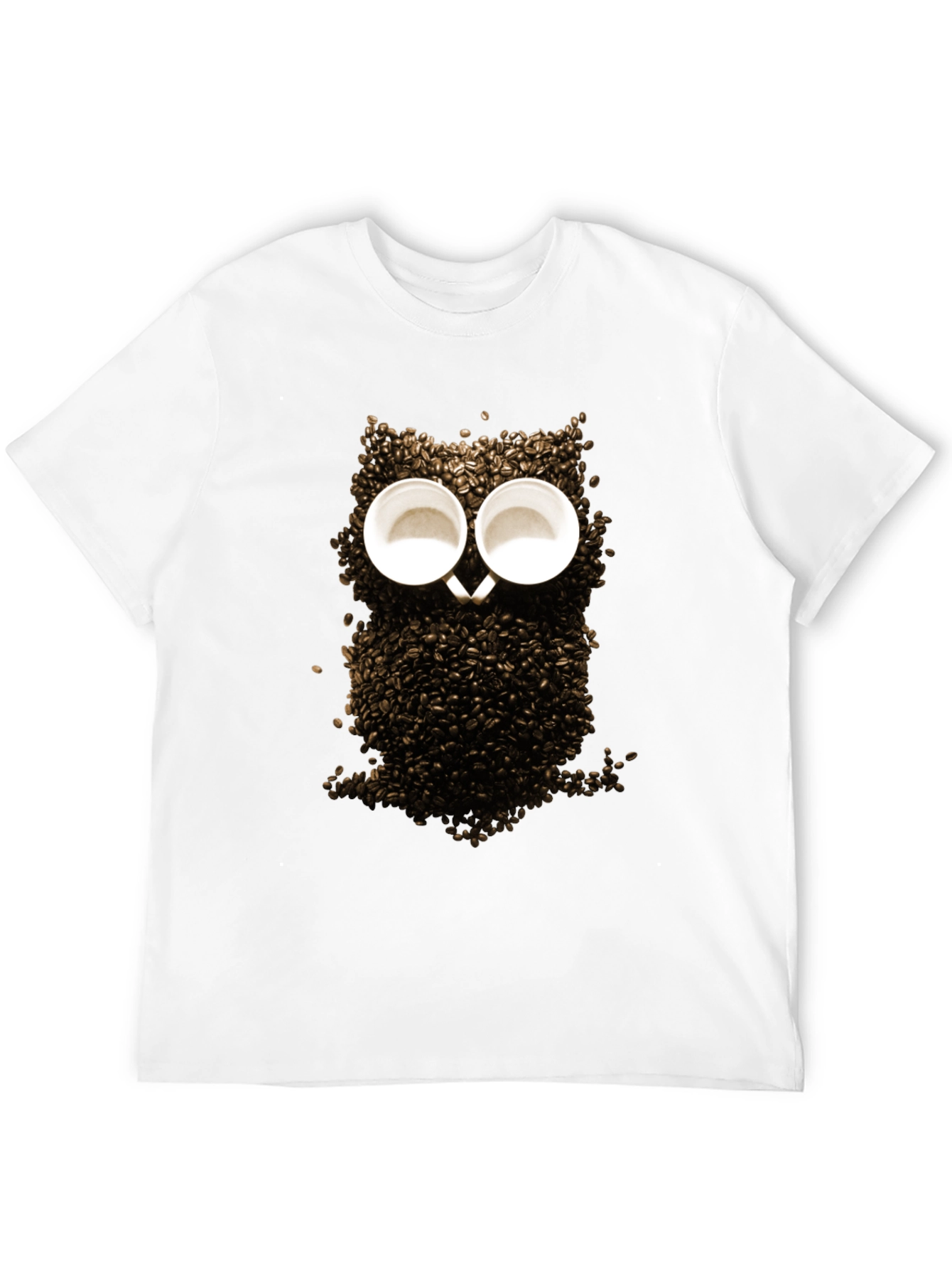Black Coffee Bean Owl Graphic T-Shirt - Unique Design view 12