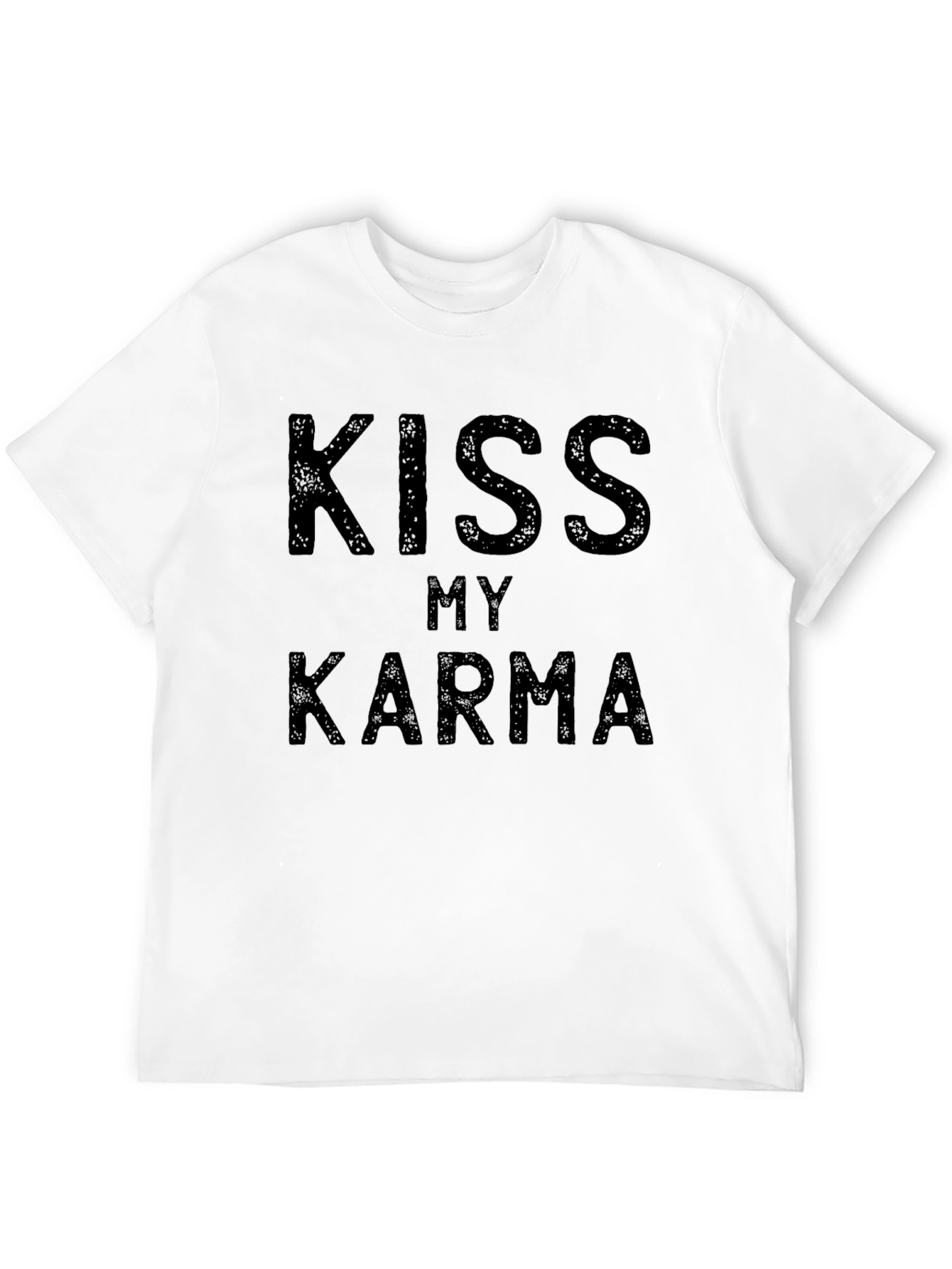 Black Kiss My Karma Black T-Shirt - Men's Graphic Tee view 12