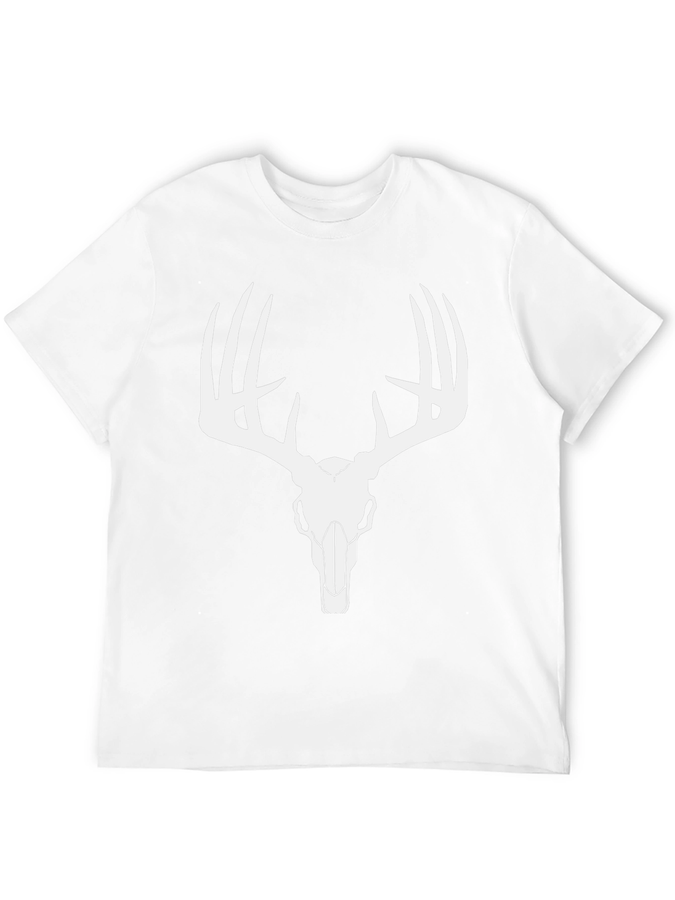 Black Men's Black Deer Skull Graphic T-Shirt view 12