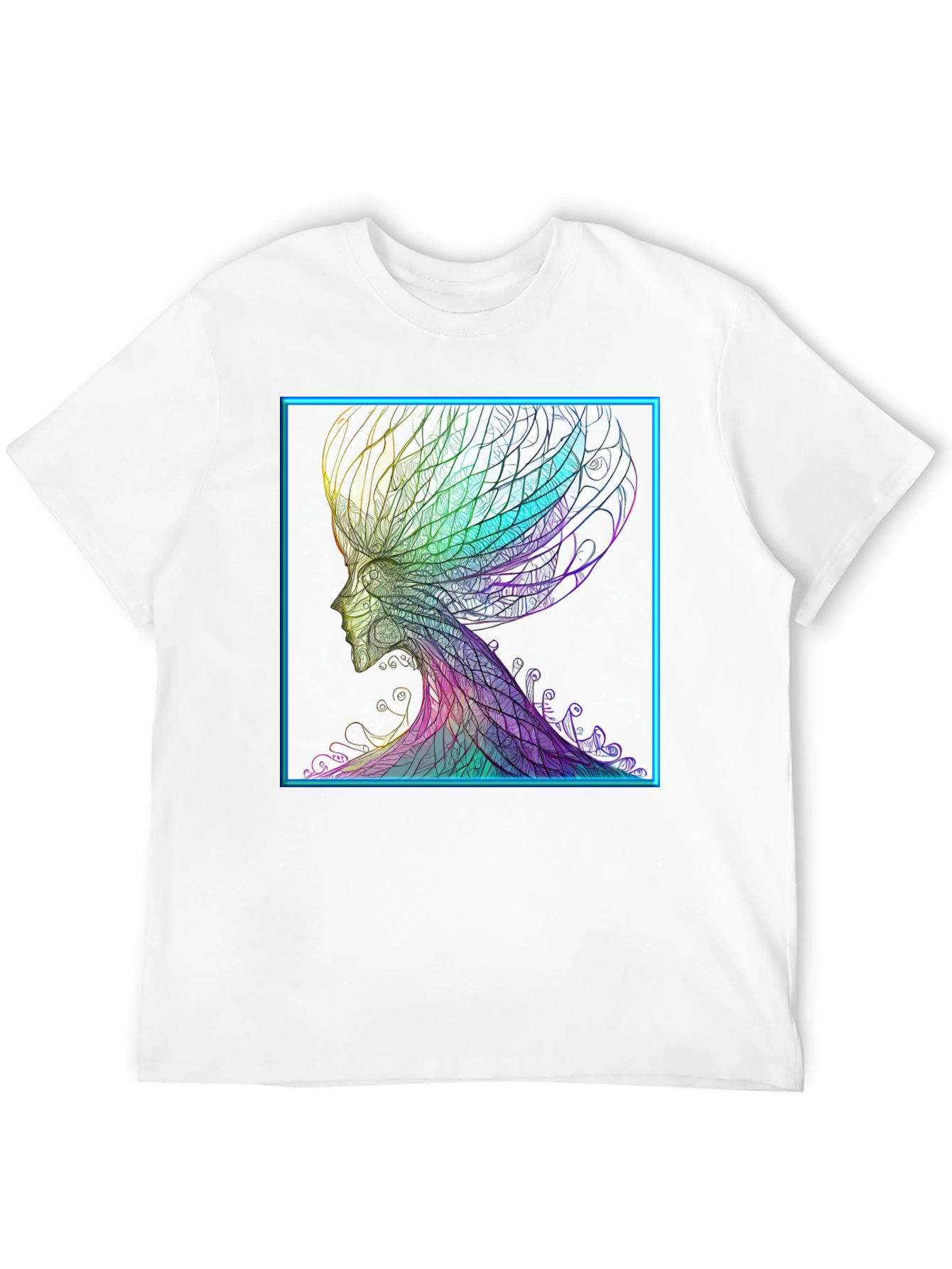 Black Abstract Art Tee - Colorful Head Design view 12