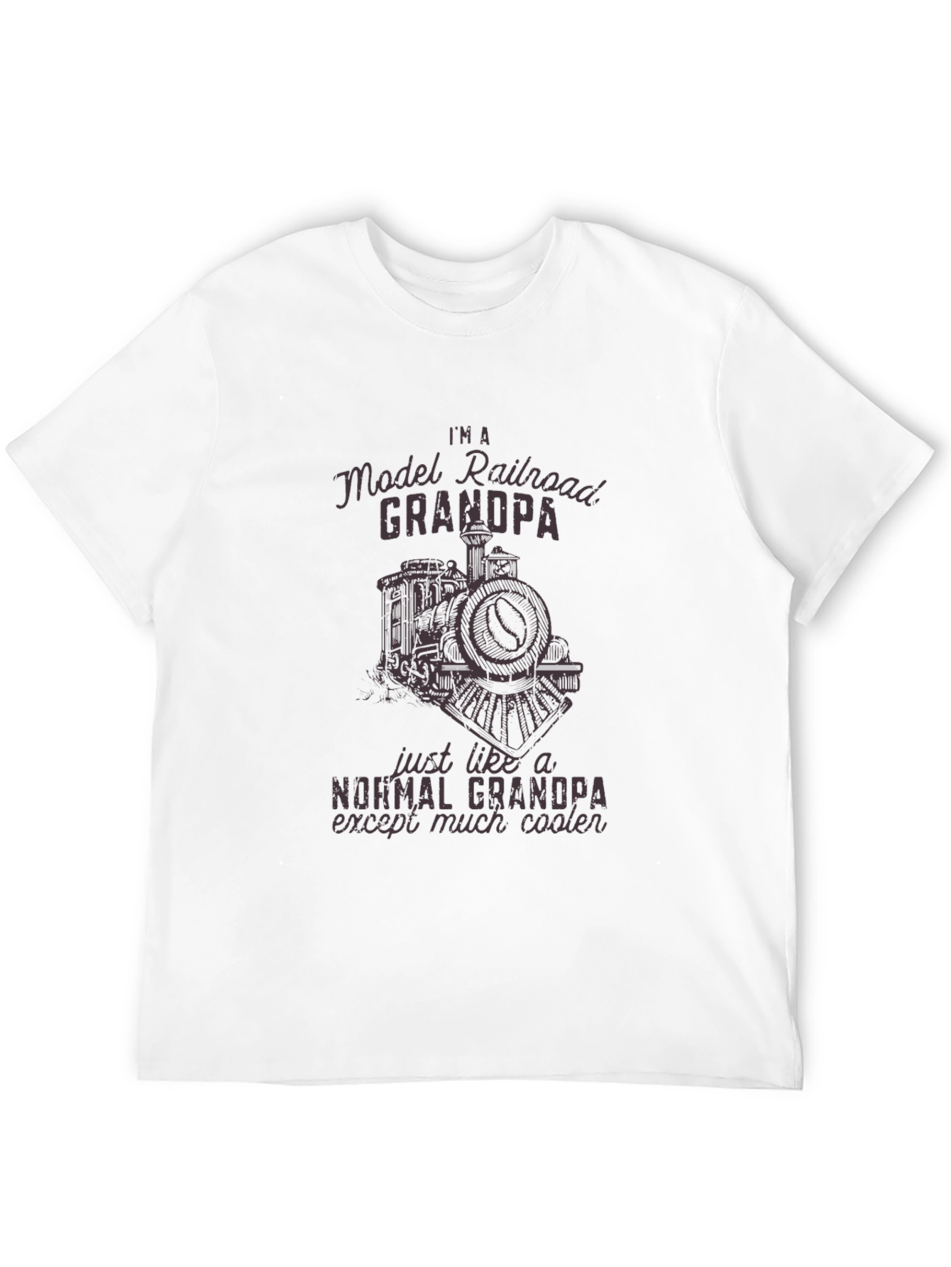 Black Model Railroad Grandpa T-Shirt - Cooler Than Normal! view 12