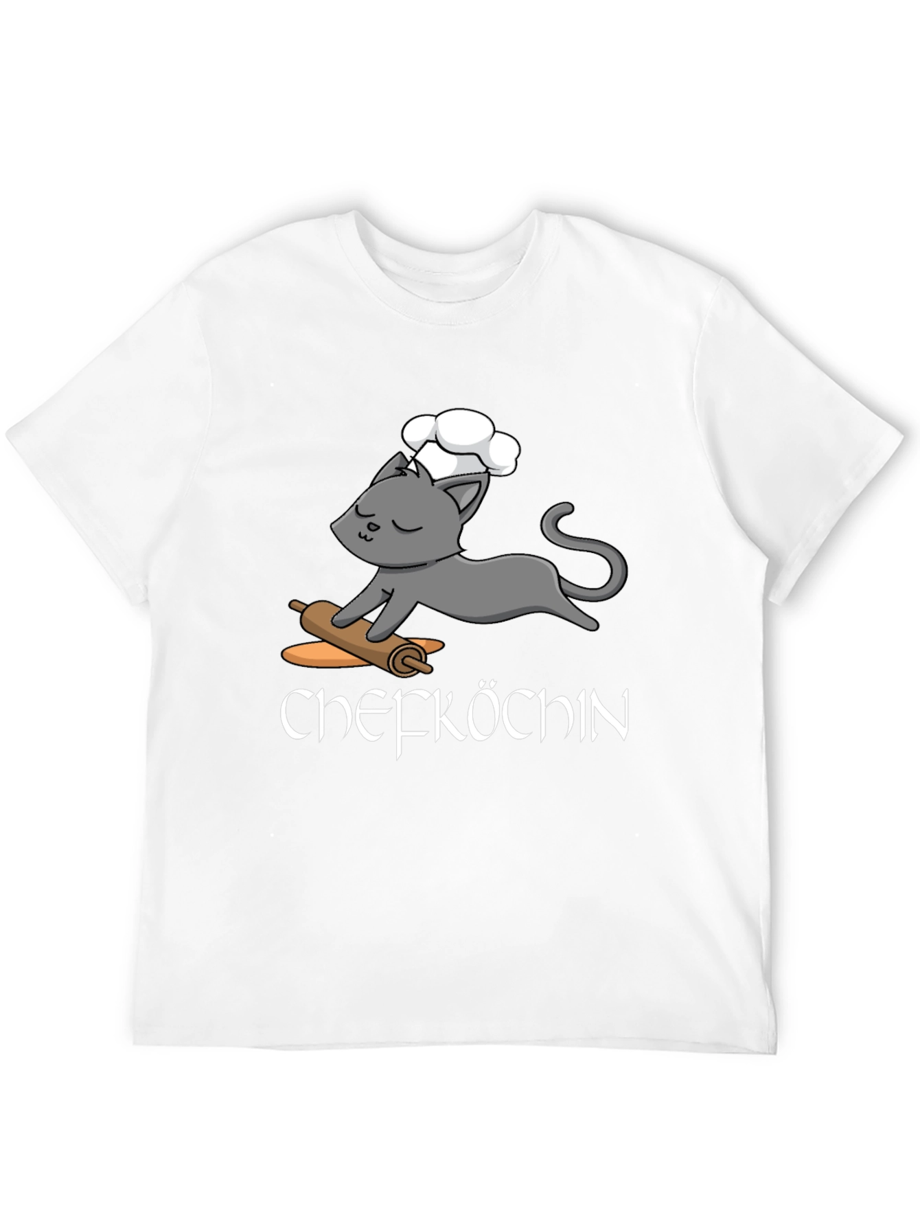 Black Chefkoch T-Shirt - Cute Cat Baker Design view 12