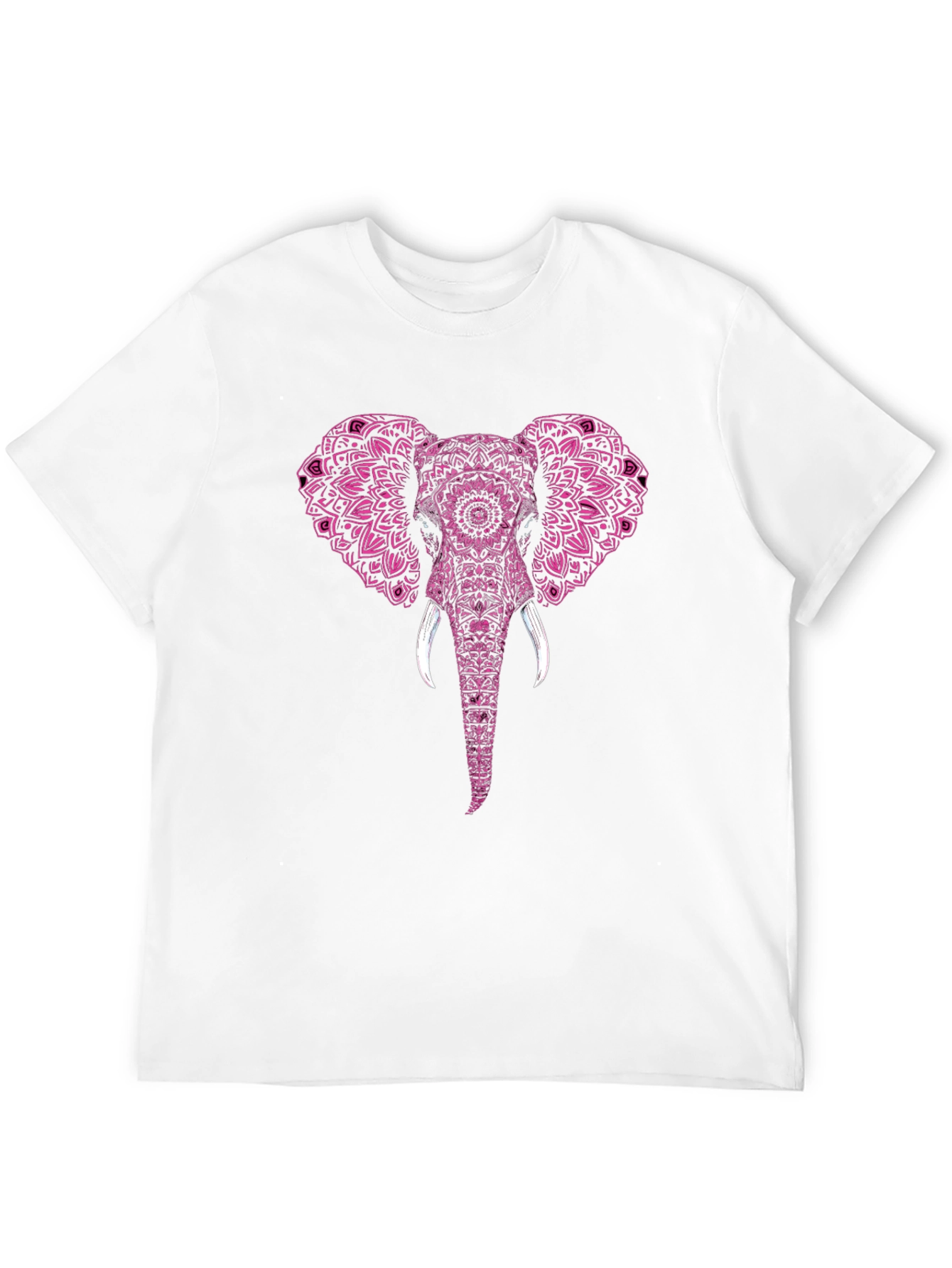 Black Elephant Mandala Print Men's T-Shirt view 12