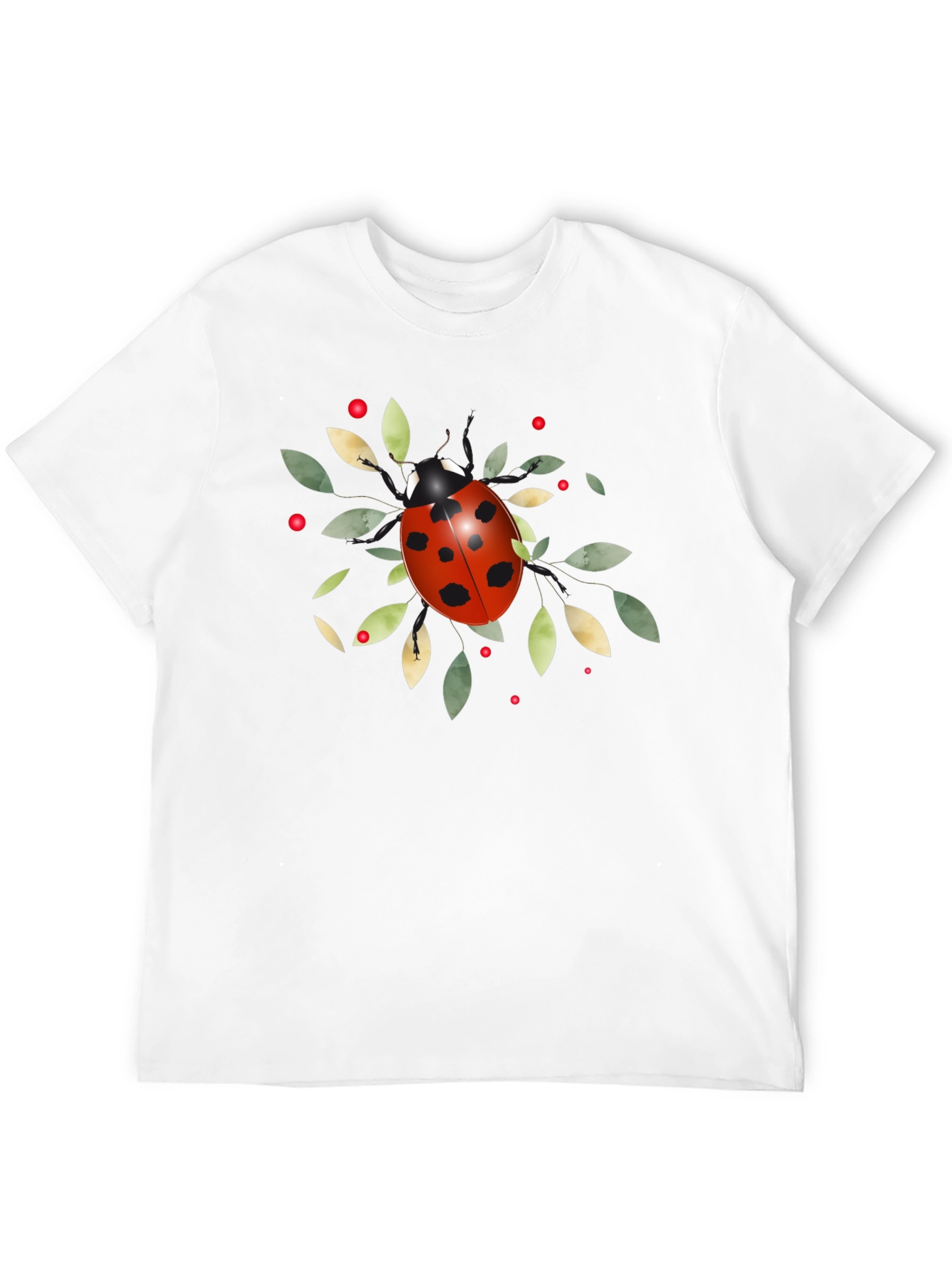 Black Ladybug Graphic Tee - Nature Inspired Casual Wear view 12