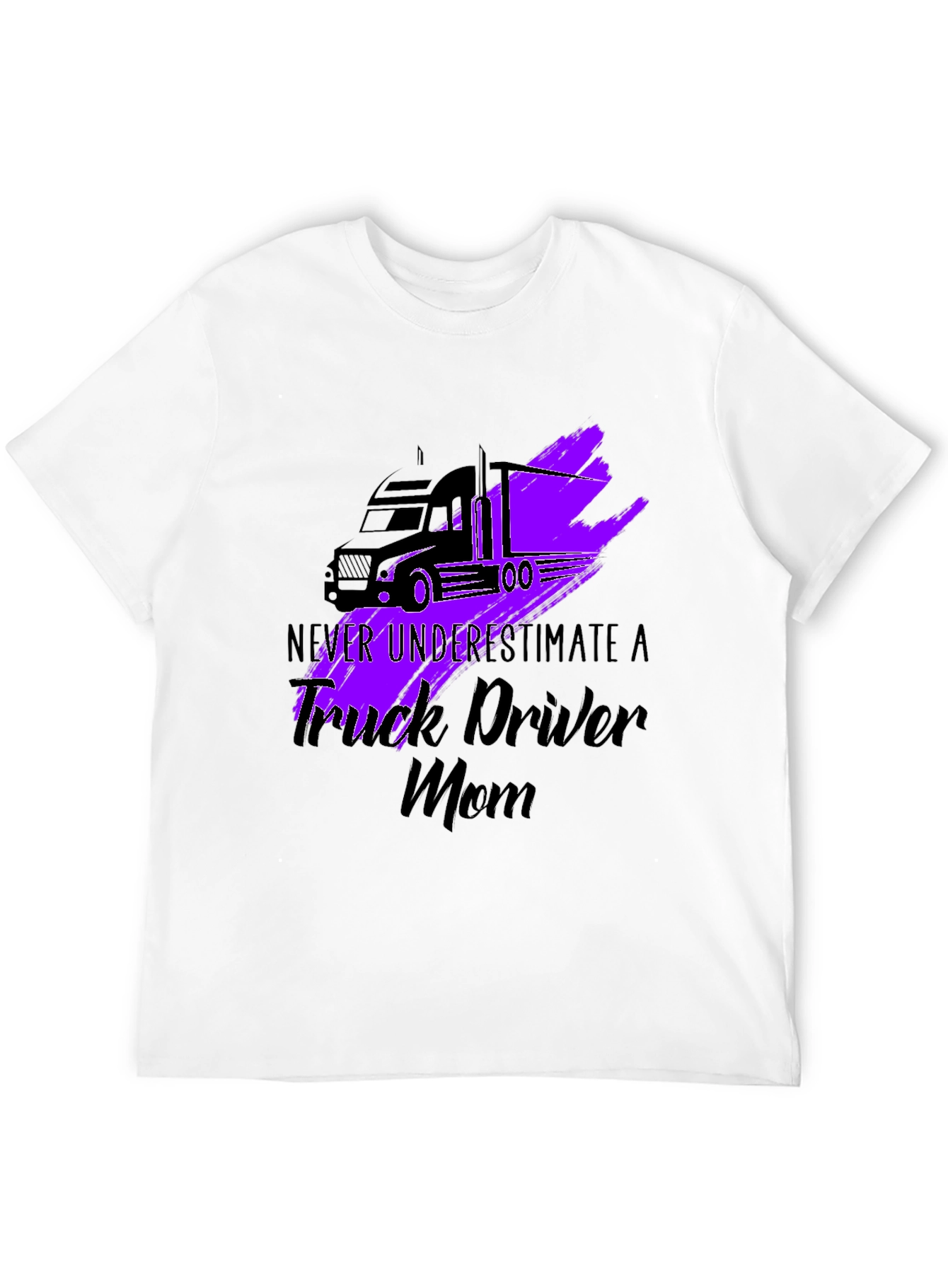 Black Trucker Mom T-Shirt - Never Underestimate view 12