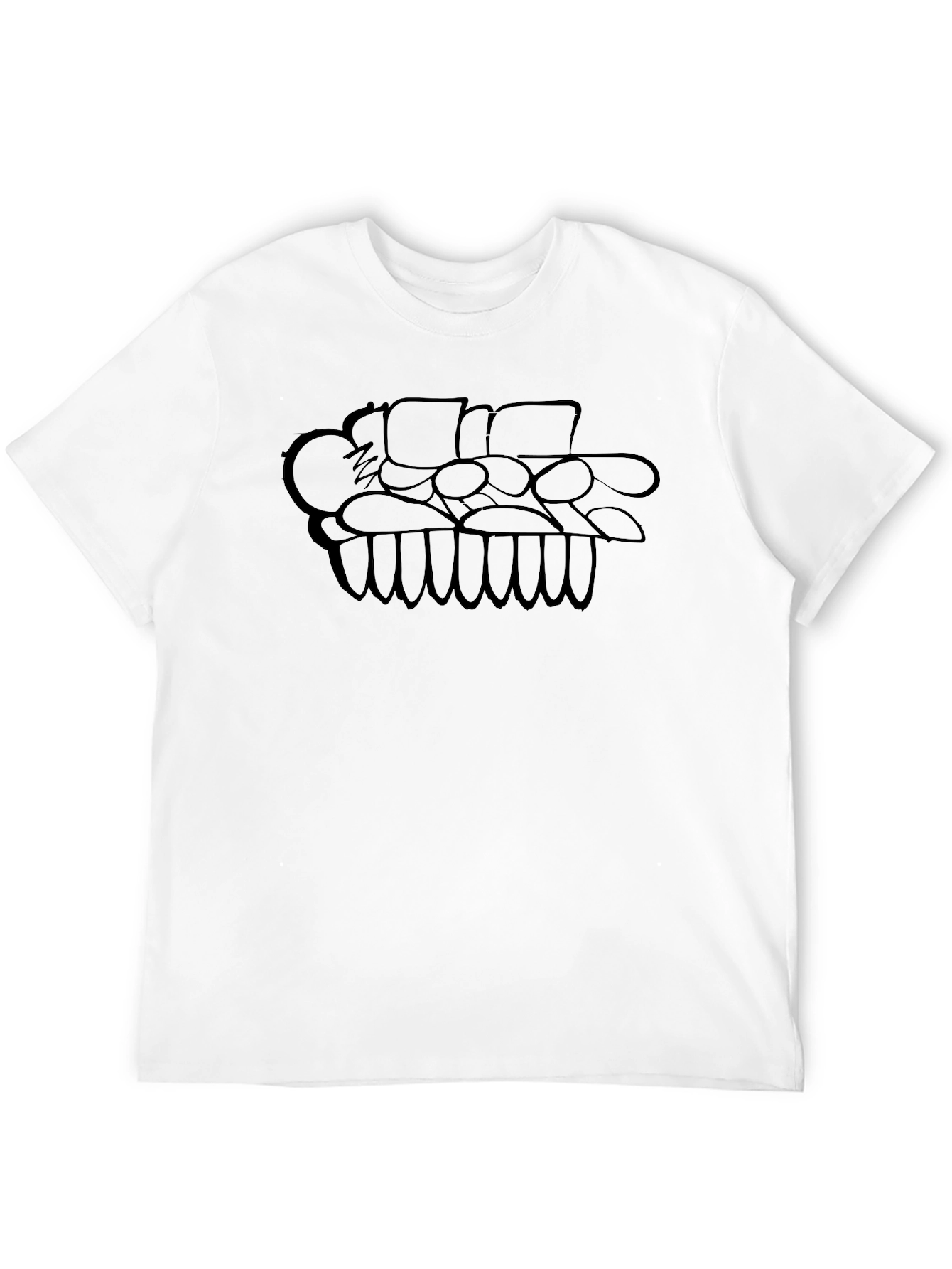 Black Abstract Graphic Print Tee - Black view 12