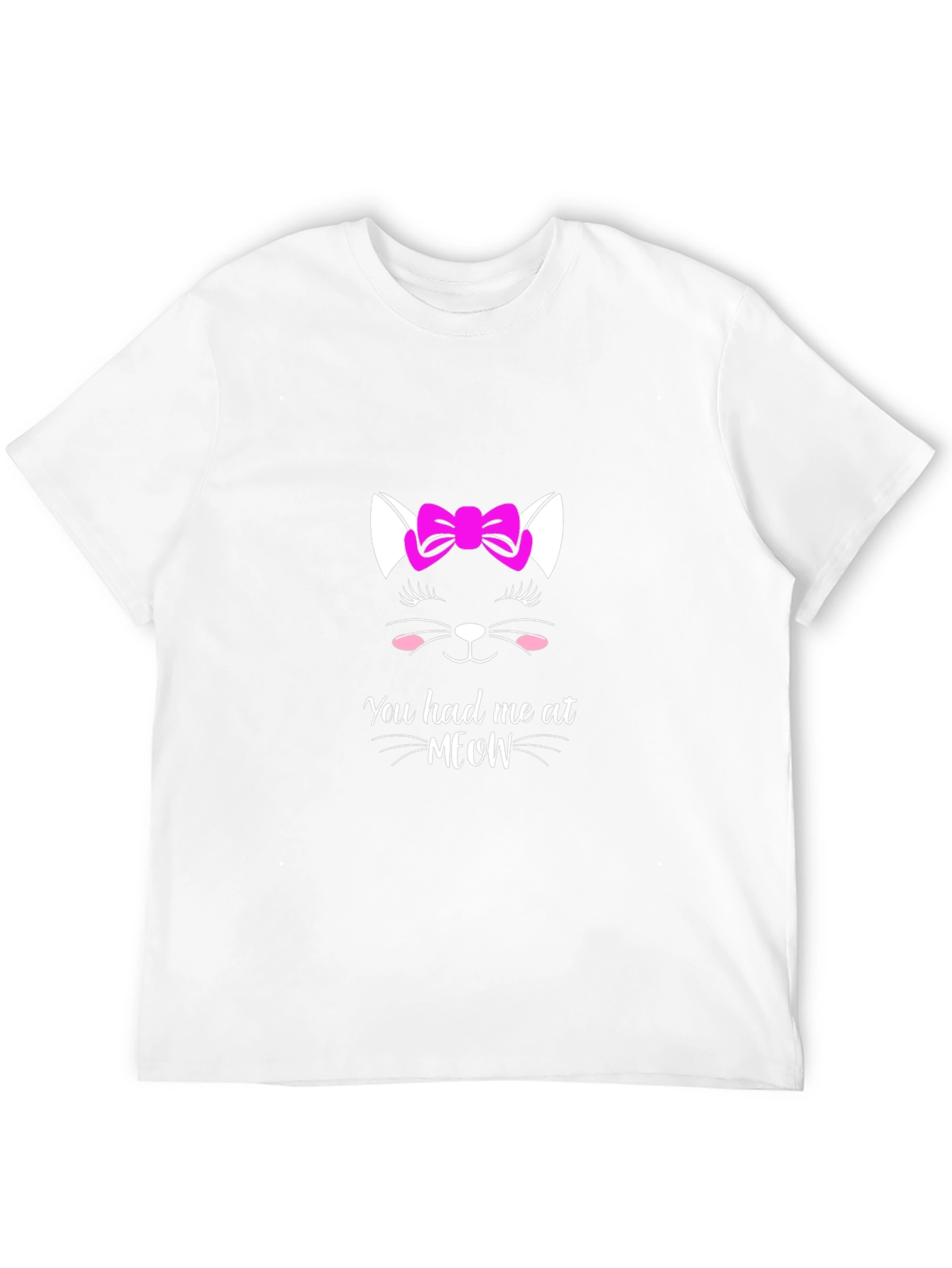 Black Cat Meow Graphic Black T-Shirt for Men view 12