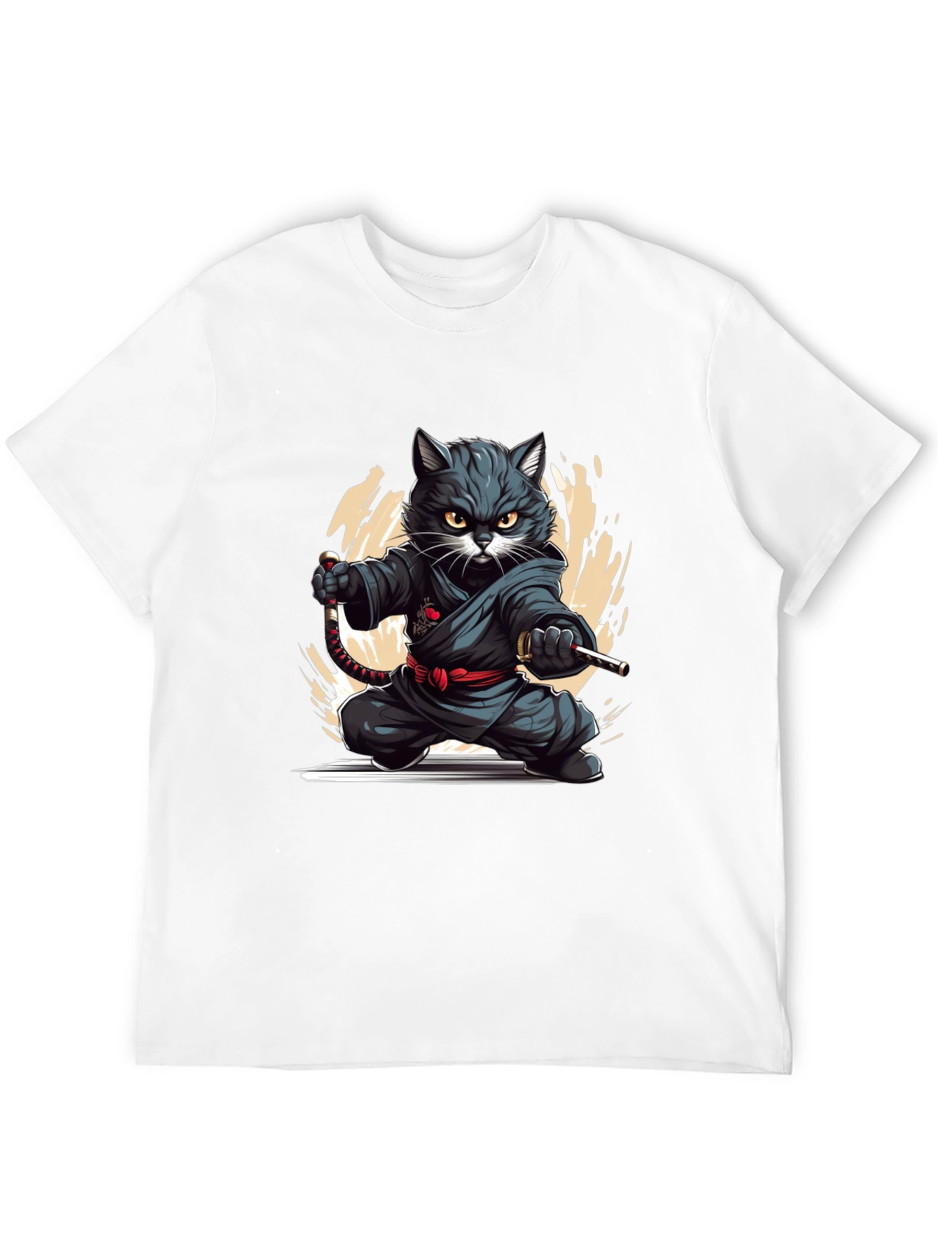 Black Ninja Cat Graphic Tee - Black T-Shirt view 12
