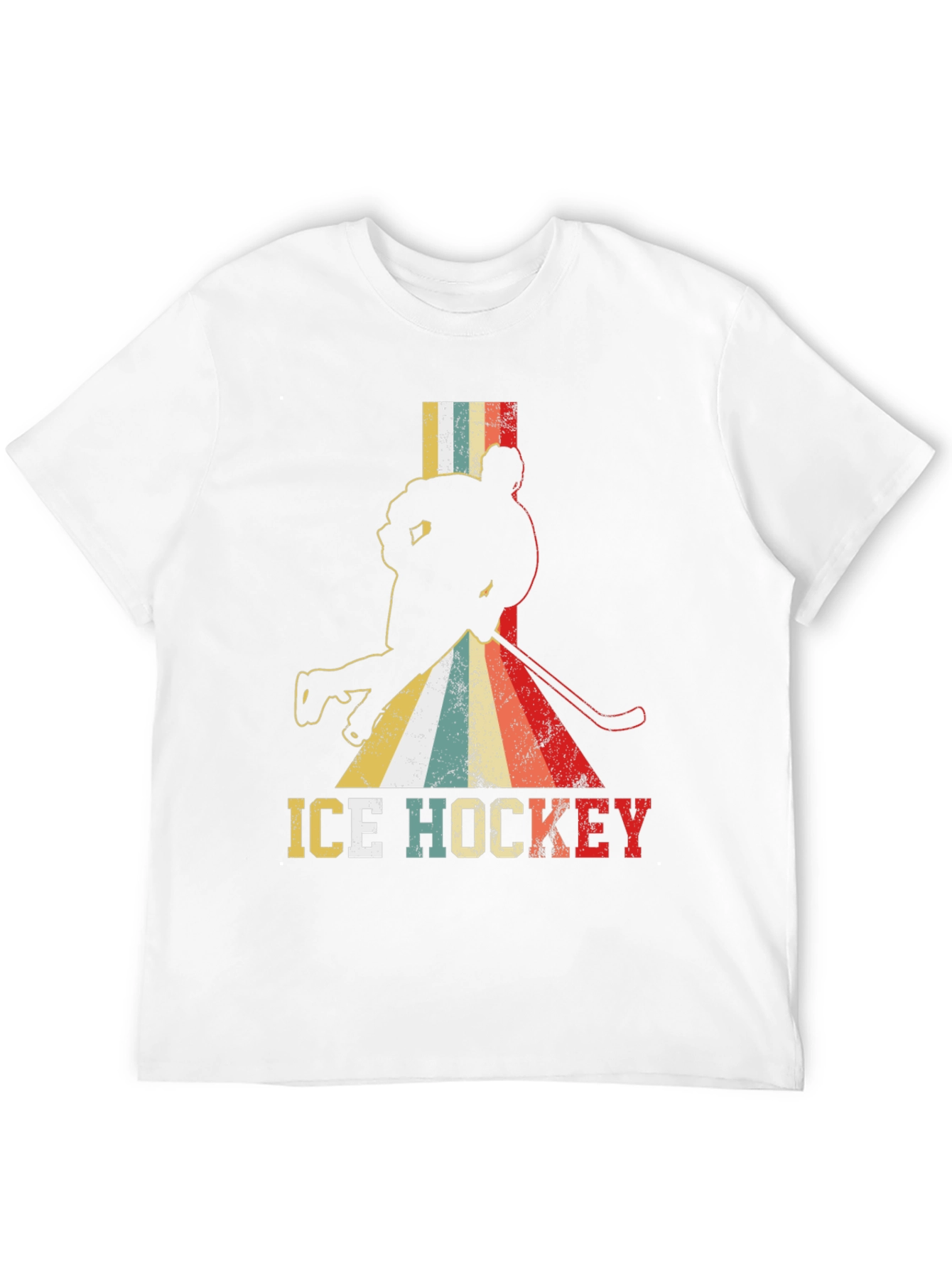 Black Retro Ice Hockey T-Shirt - Vintage Style Tee view 12
