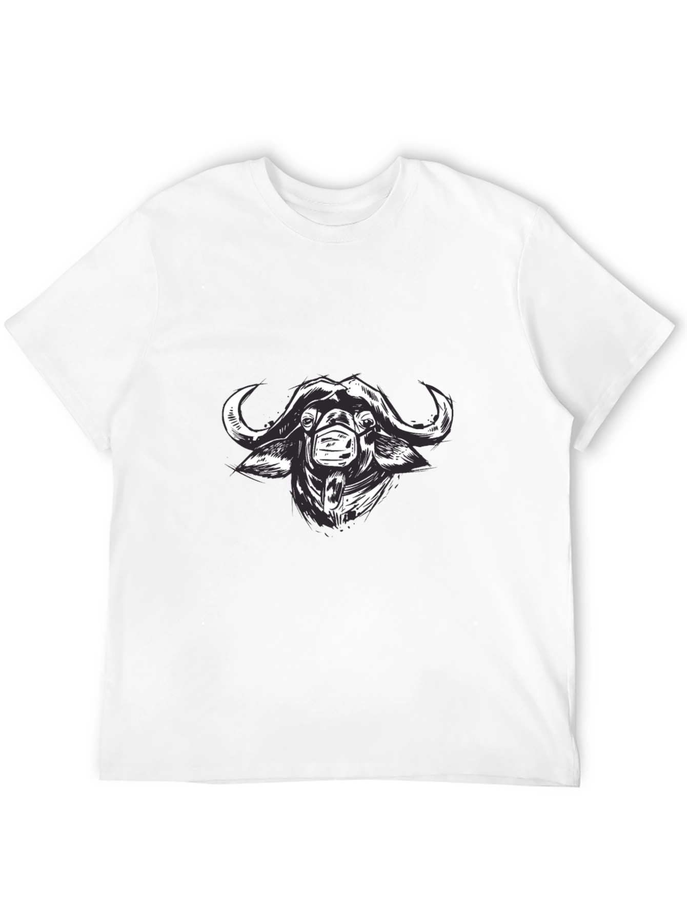 Black Buffalo with Mask Graphic Tee - Black view 12