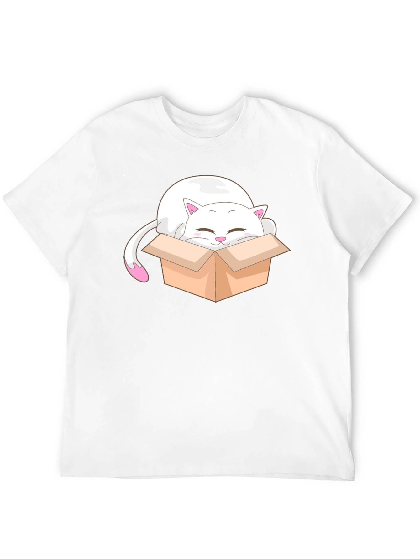 Black Cute Cat in Box Graphic T-Shirt view 12