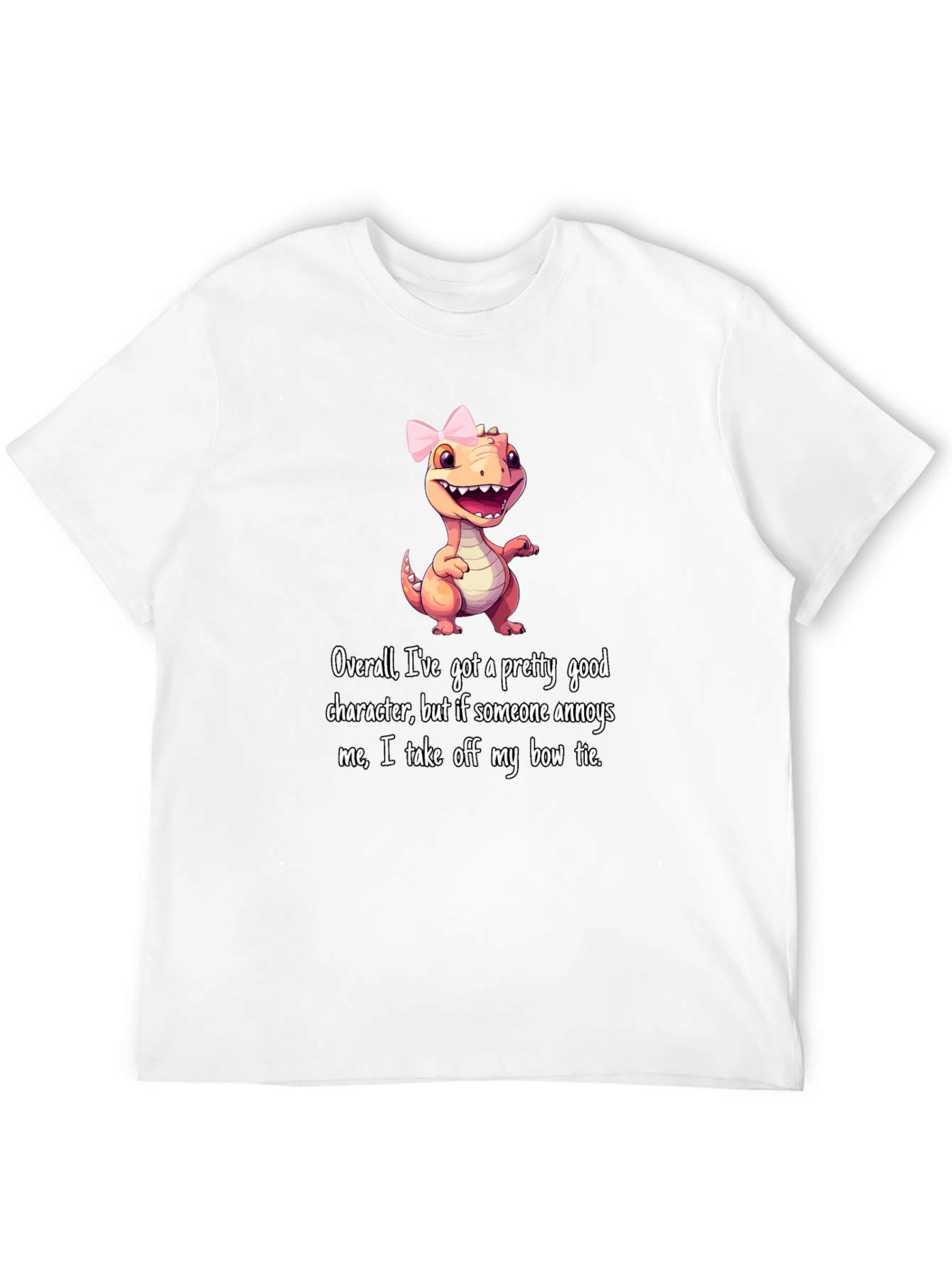 Black Dino Bow Tie T-Shirt: Good Character, But... view 12