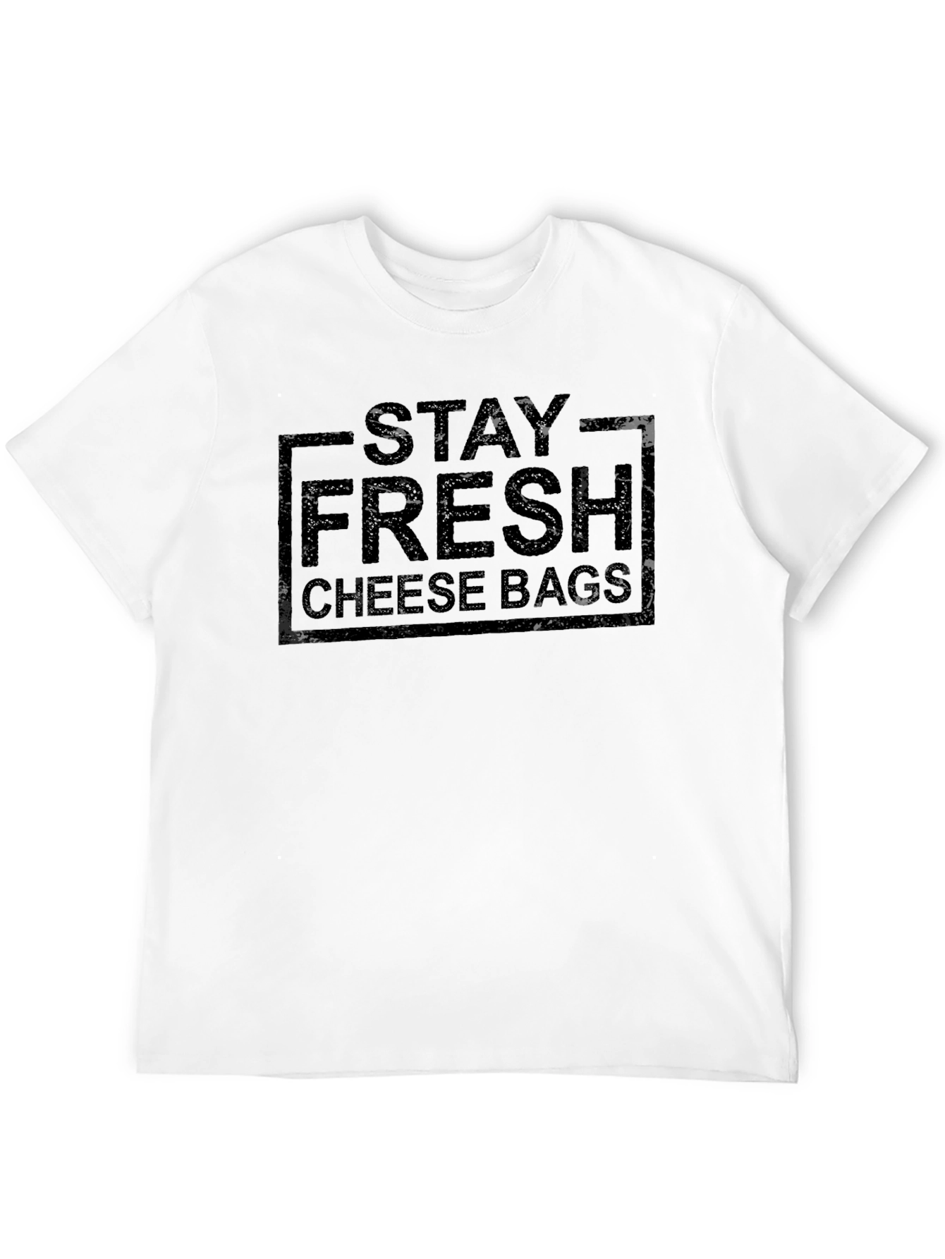 Black Stay Fresh Cheese Bags Graphic T-Shirt view 12