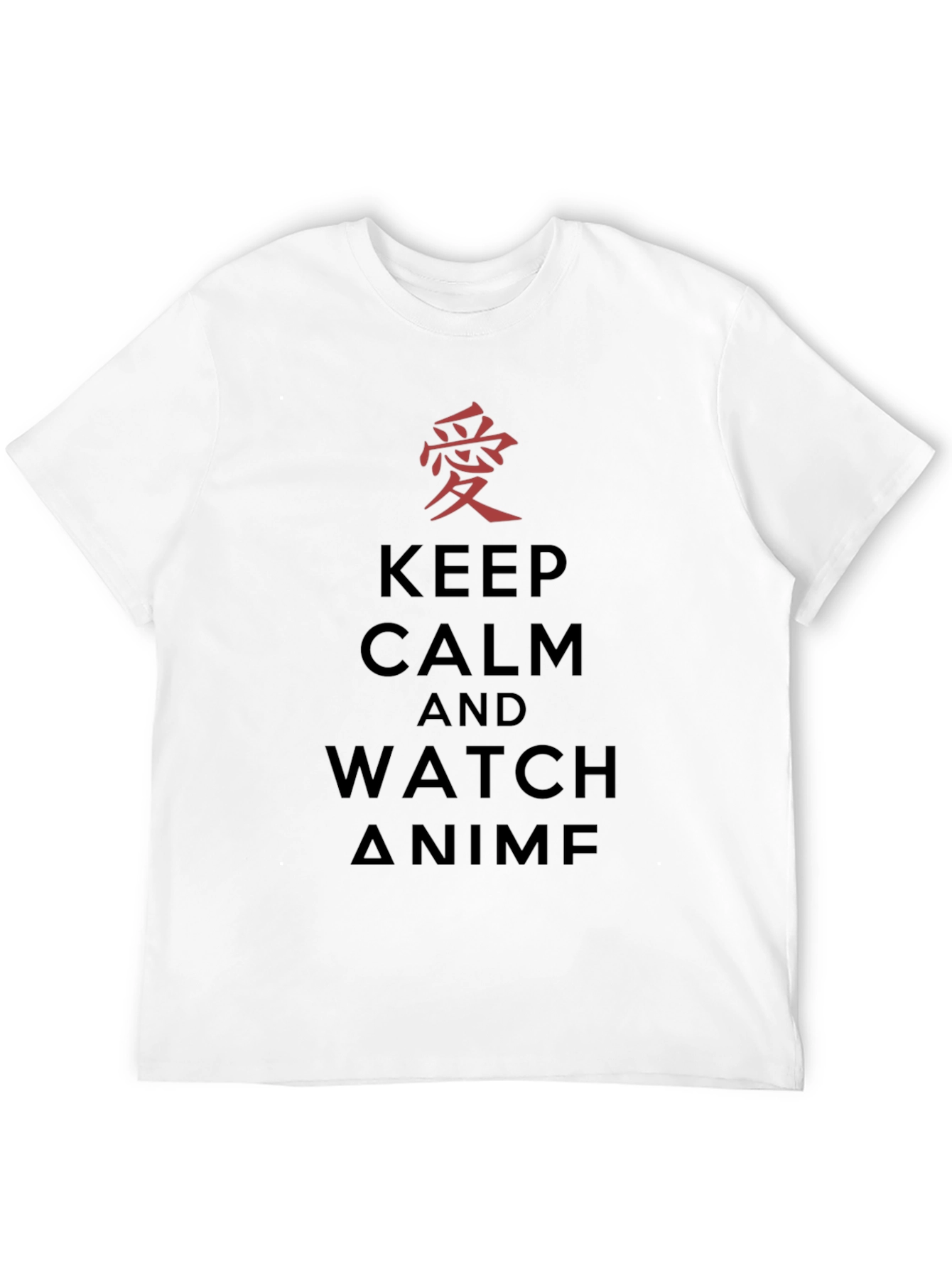 Black Keep Calm & Watch Anime T-Shirt - Black view 12