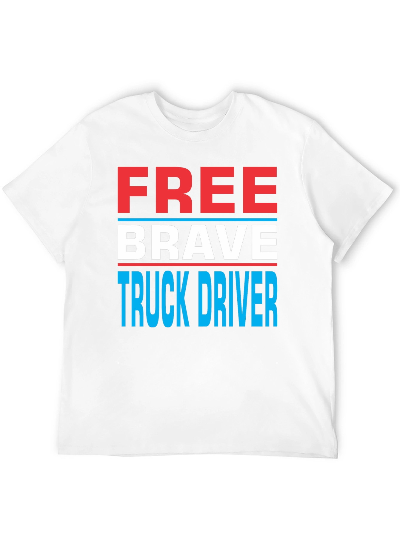 Black Free Brave Truck Driver Graphic Tee view 12