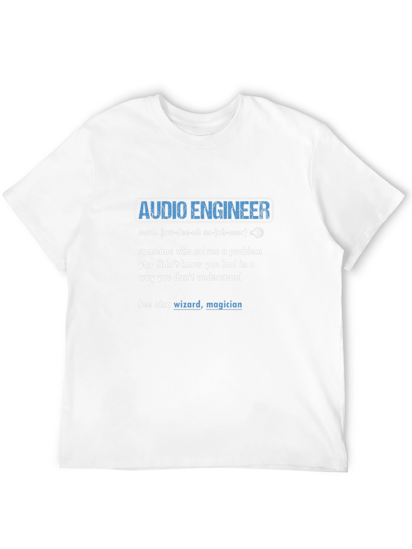 Black Audio Engineer Definition Graphic T-Shirt view 12