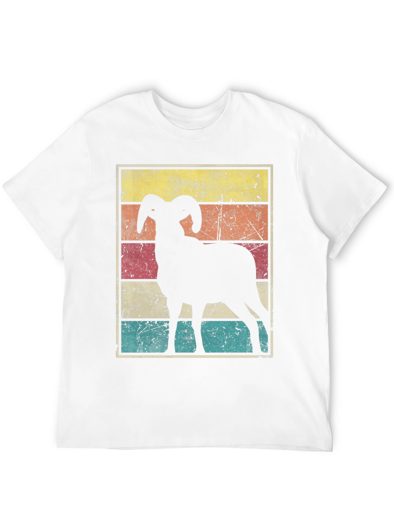 Black Retro Ram Graphic Tee - Black Cotton Blend view 12