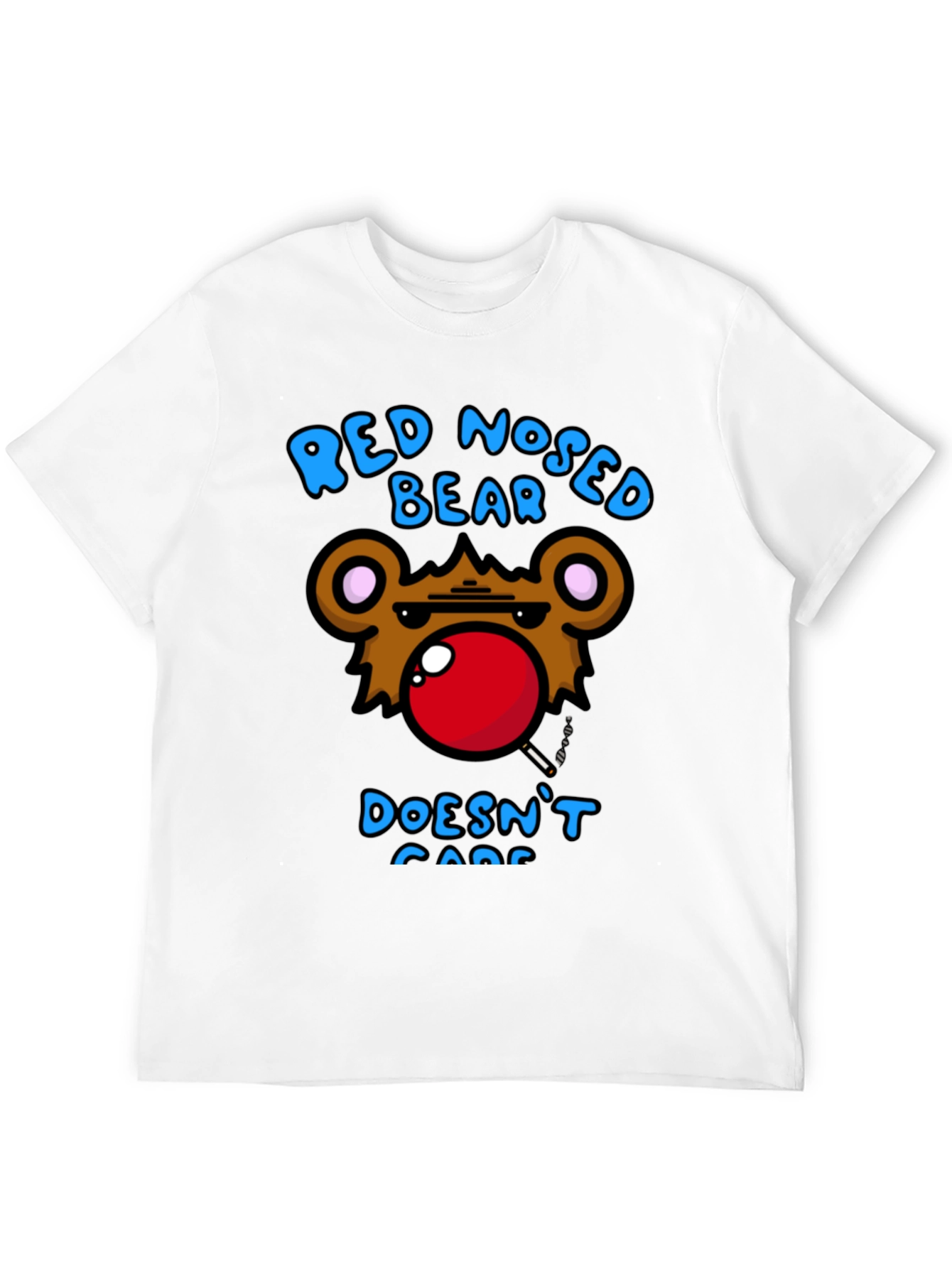 Black Red Nosed Bear T-Shirt - Black Graphic Tee view 12