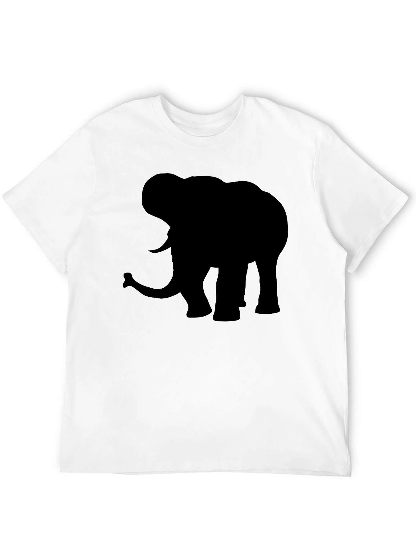 Black Elephant Silhouette Black T-Shirt view 12