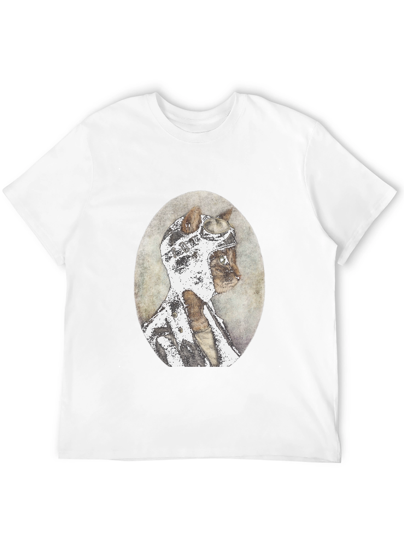 Black Cat Aviator T-Shirt - Vintage Style Black Tee view 12