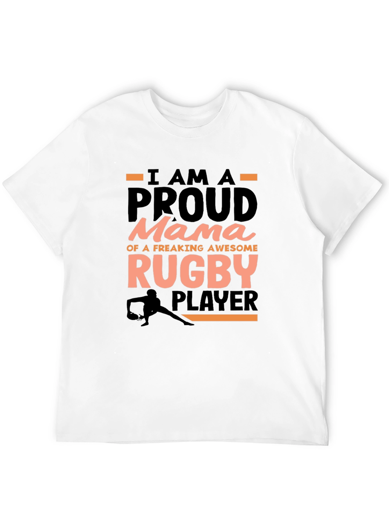 Black Proud Mama Rugby Player Graphic Tee view 12