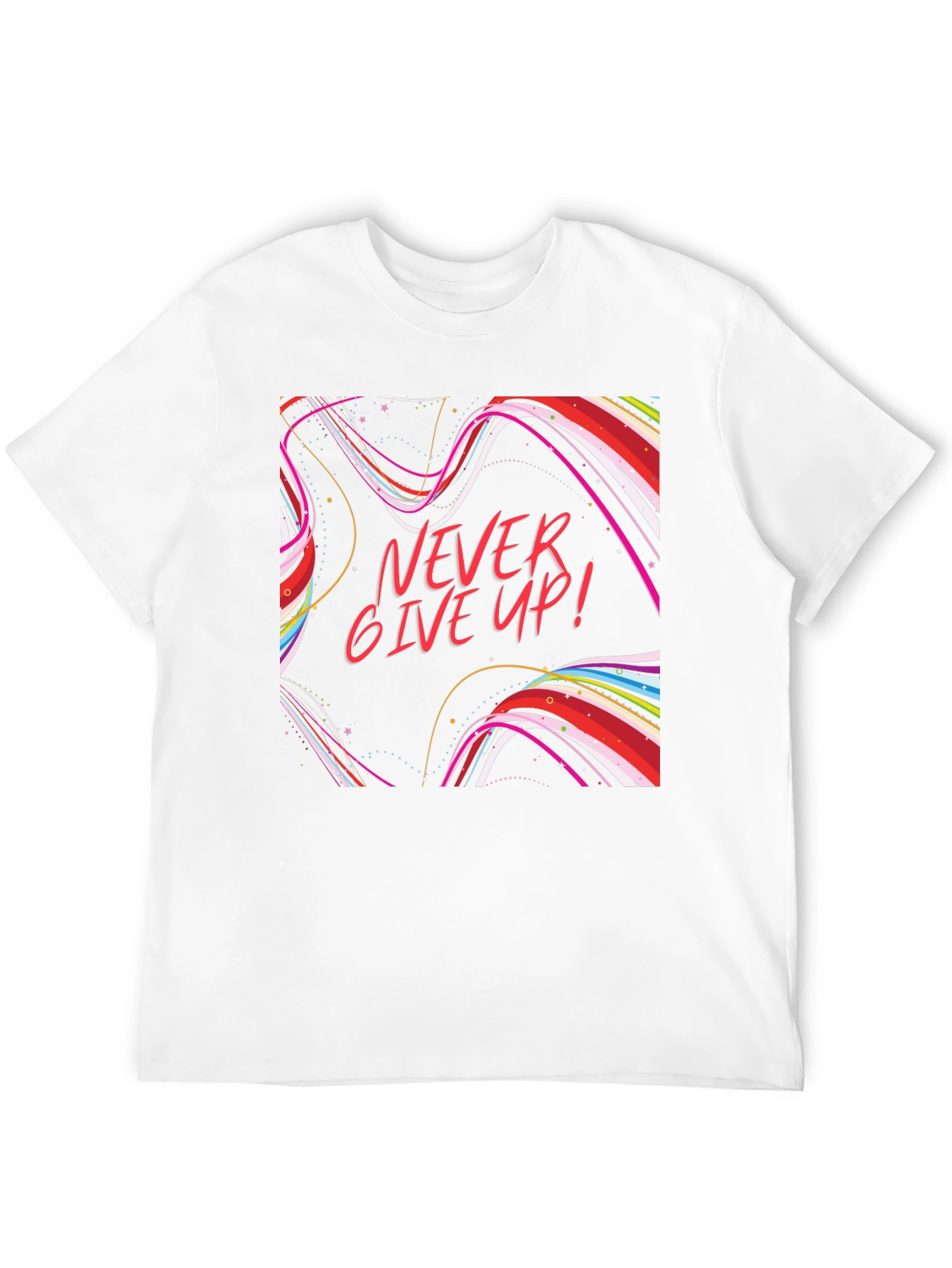 Black Never Give Up Graphic T-Shirt Black Cotton view 12