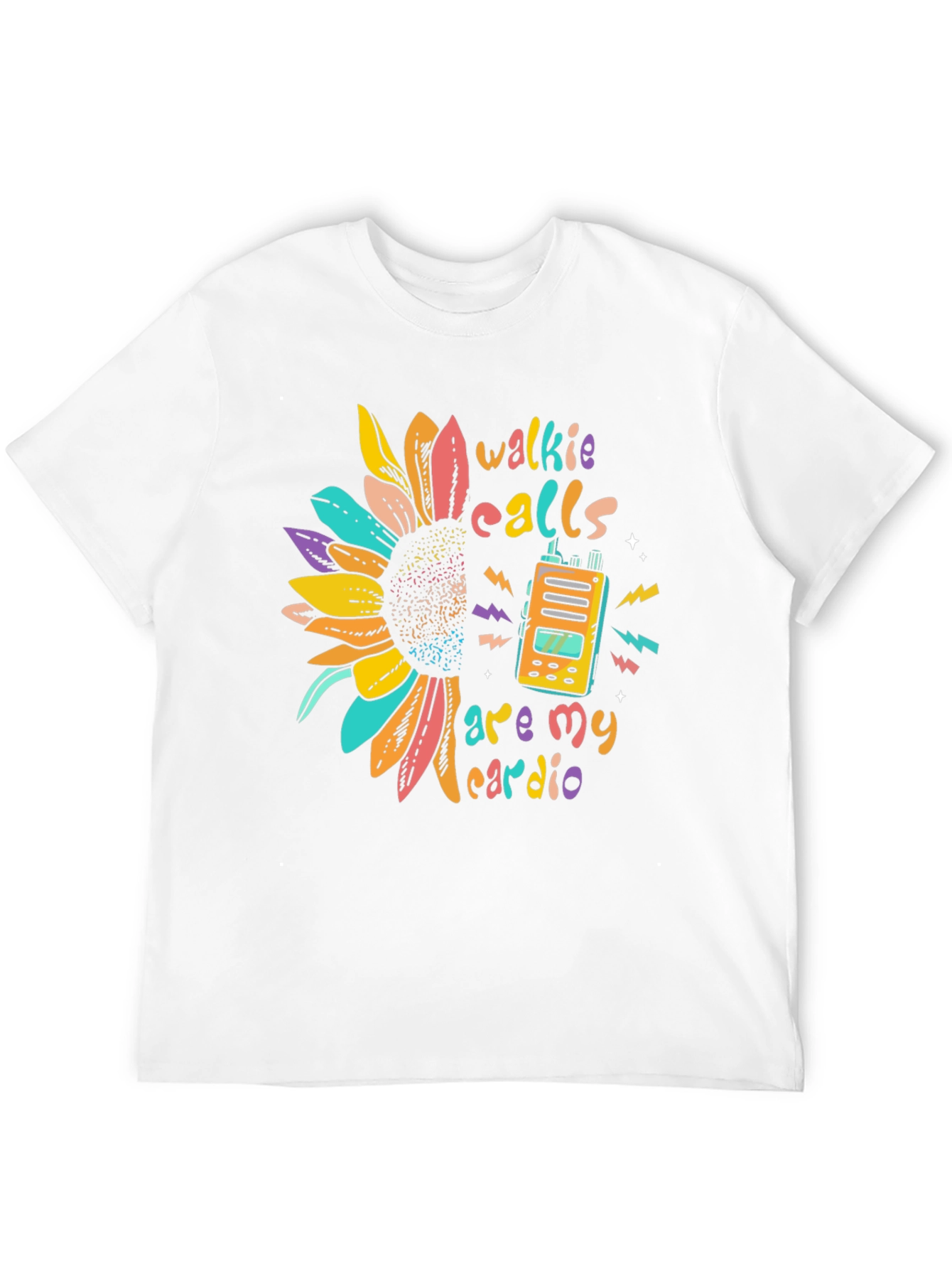 Black Walkie Calls Are My Cardio Graphic Tee view 12