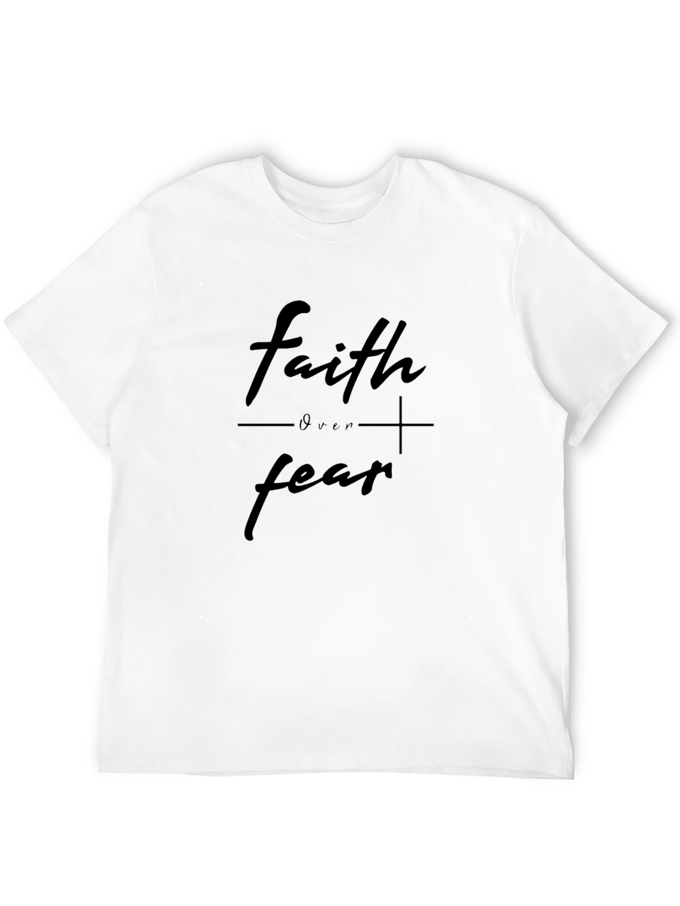 Black Faith Over Fear Graphic Tee - Black Cotton Blend view 12