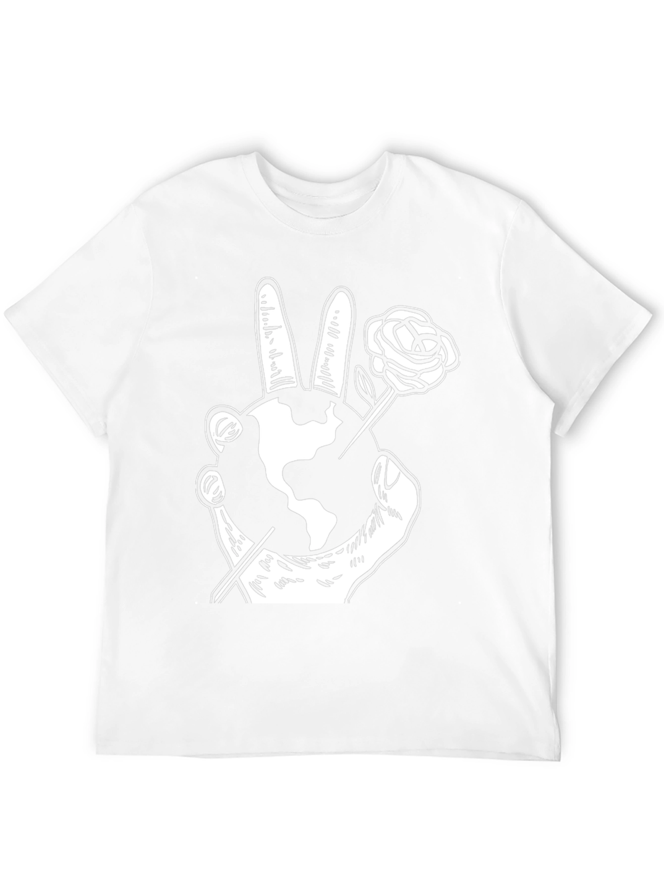 Black Peace Earth Rose Graphic T-Shirt view 12