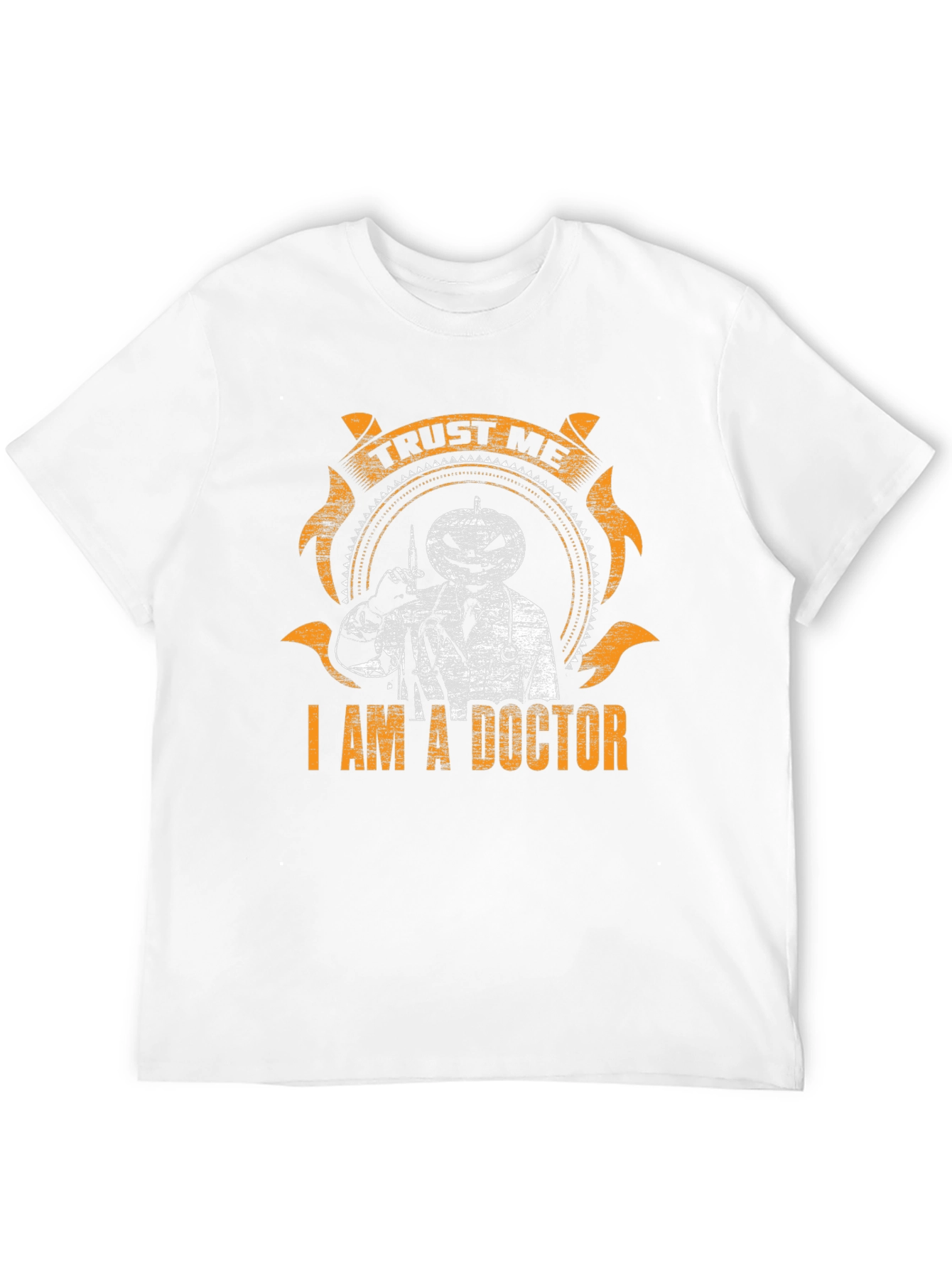 Black Trust Me I'm A Doctor Halloween Pumpkin T-Shirt view 12