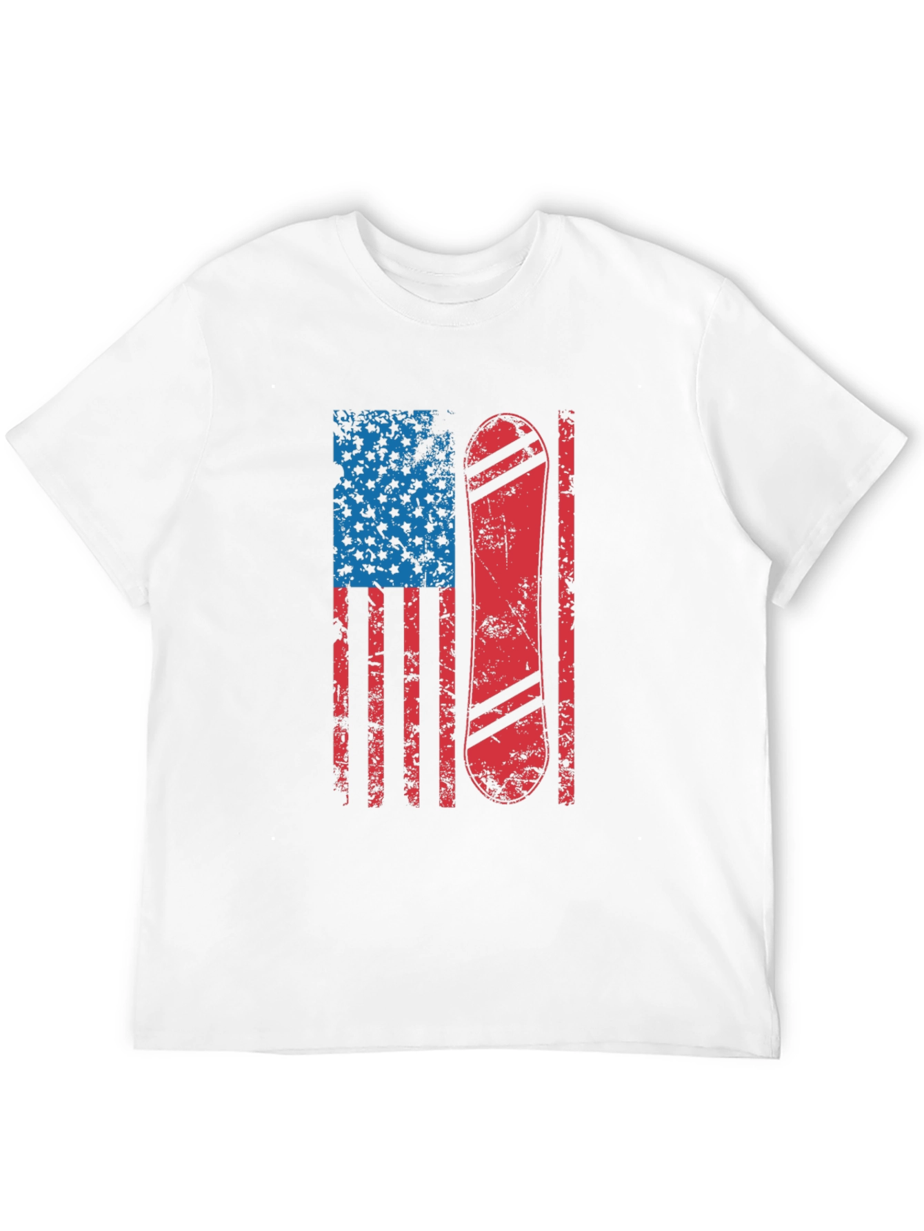 Black American Flag Snowboard T-Shirt view 12
