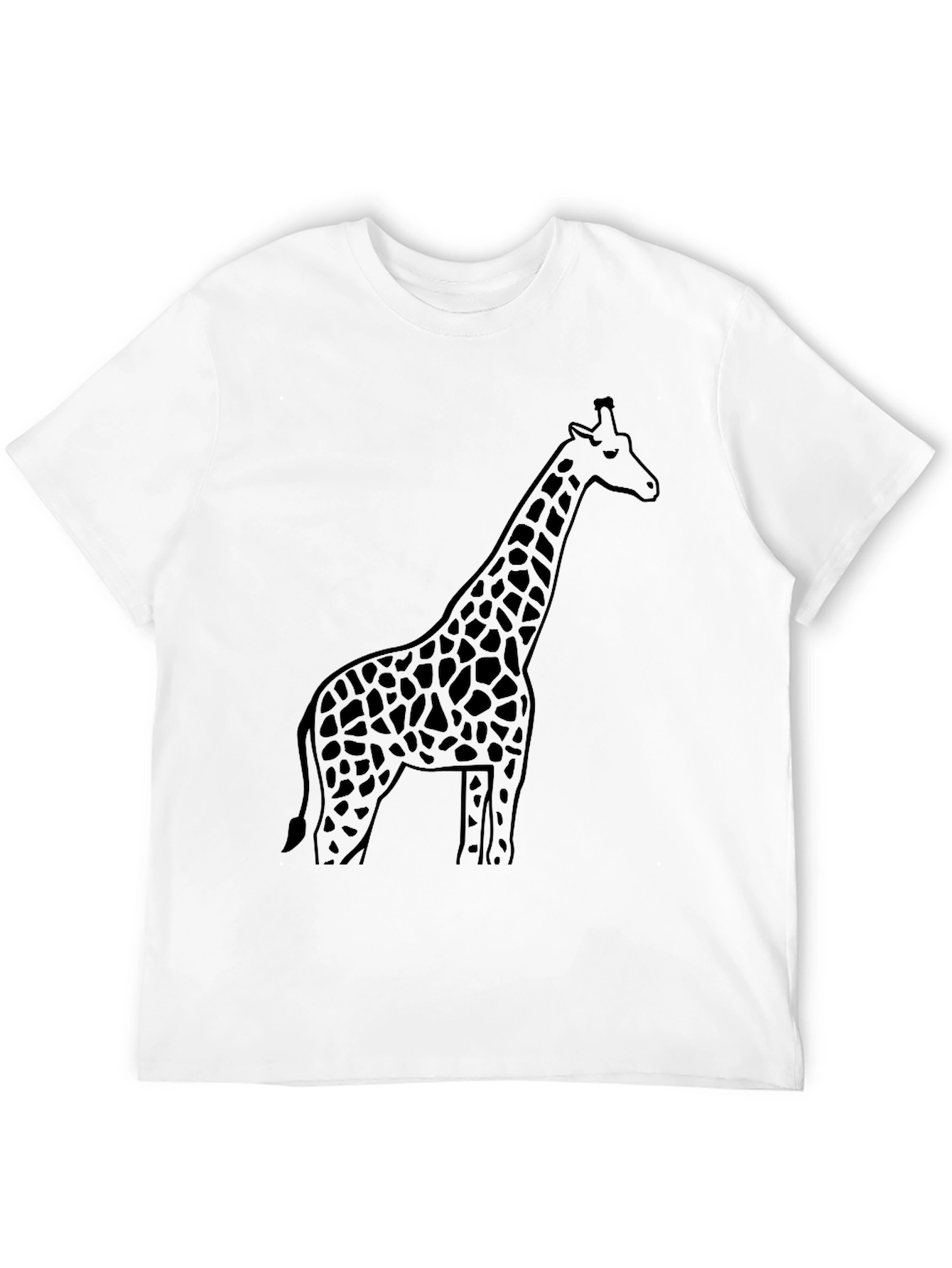 Black Giraffe Silhouette Black T-Shirt view 12