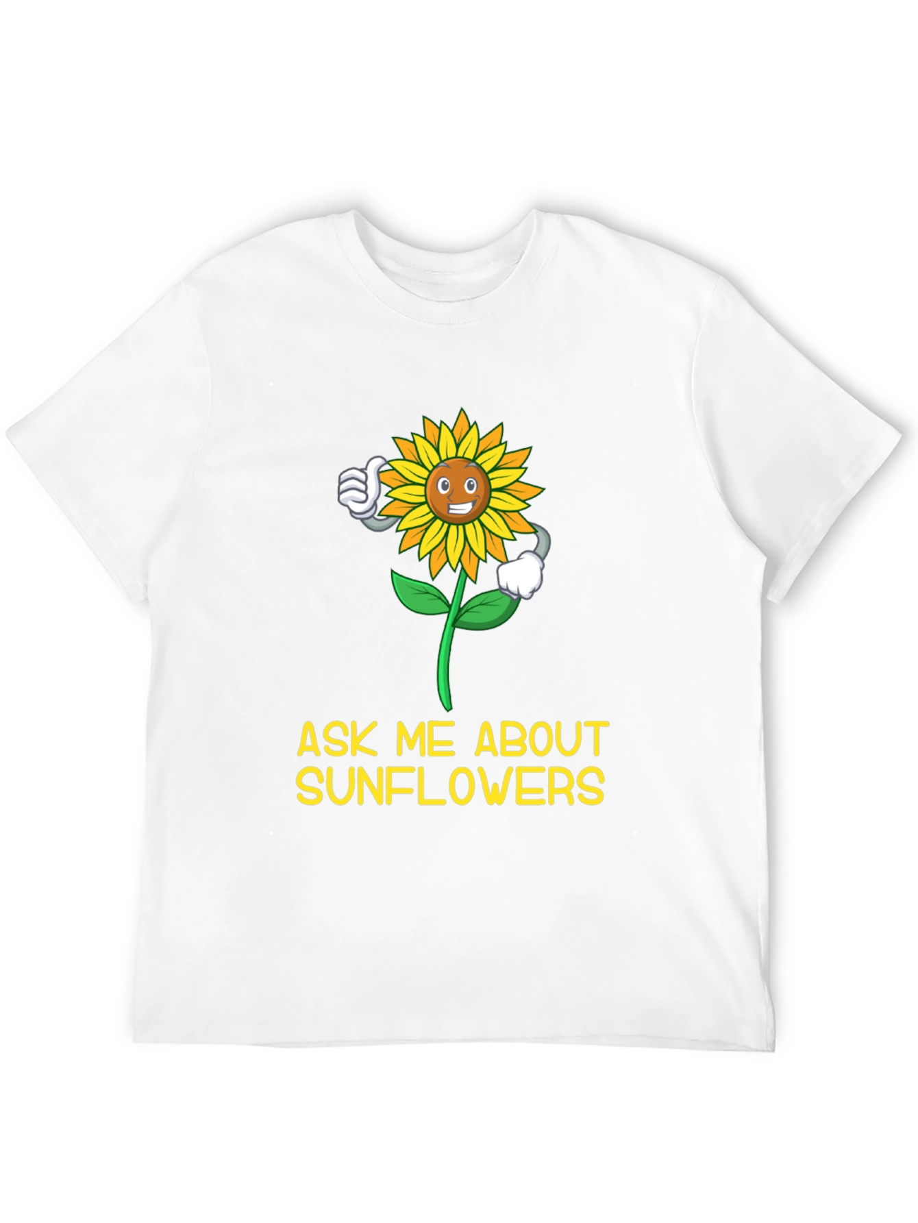 Black Ask Me About Sunflowers T-Shirt view 12