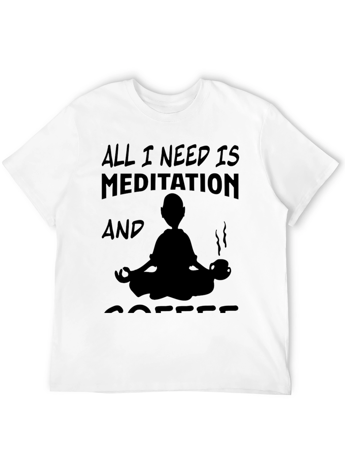 Black Meditation & Coffee Graphic T-Shirt view 12