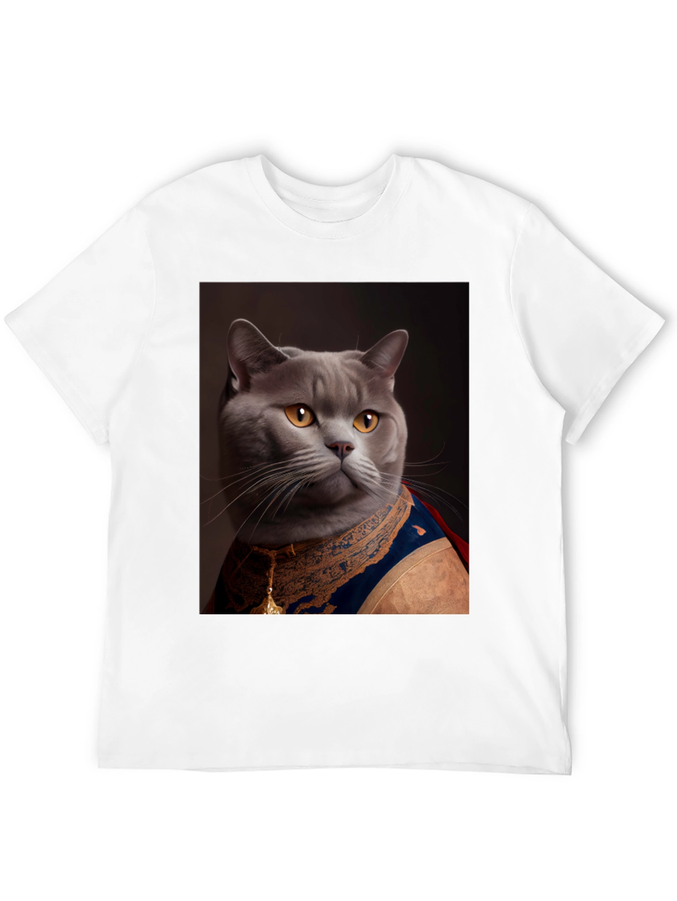 Black Regal Cat T-Shirt - Funny Pet Portrait Tee view 12