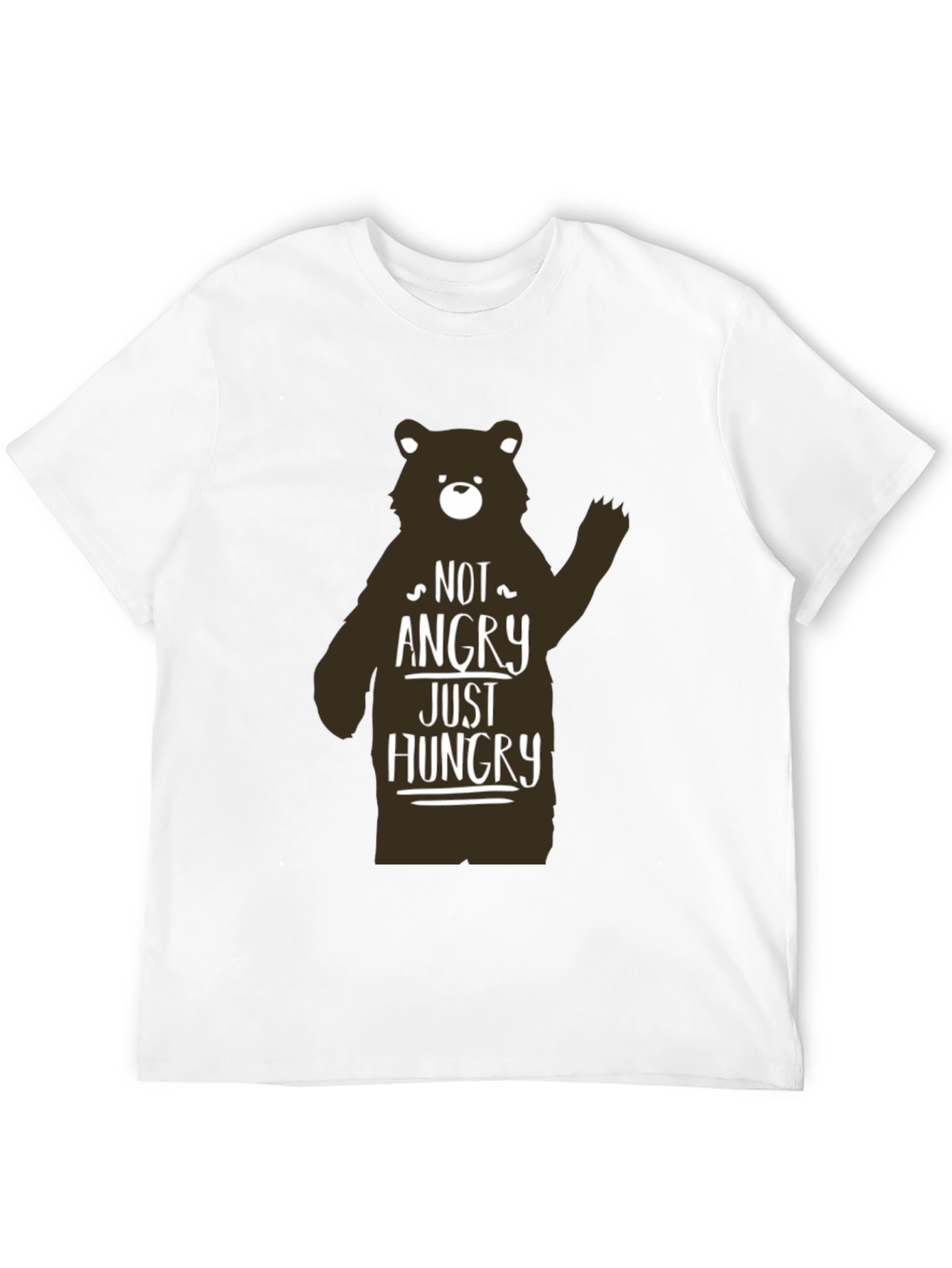 Black Not Angry Just Hungry Bear Graphic T-Shirt view 12