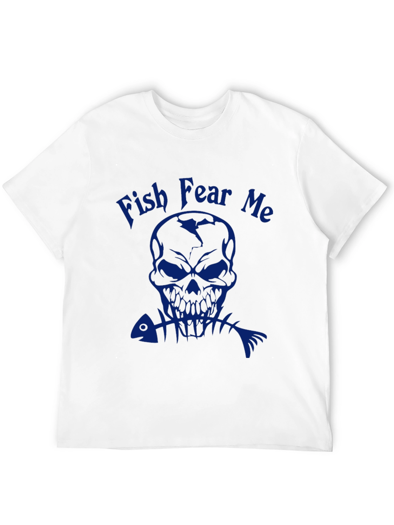 Black Fish Fear Me Skull Graphic Tee - Black Cotton T-Shirt view 12