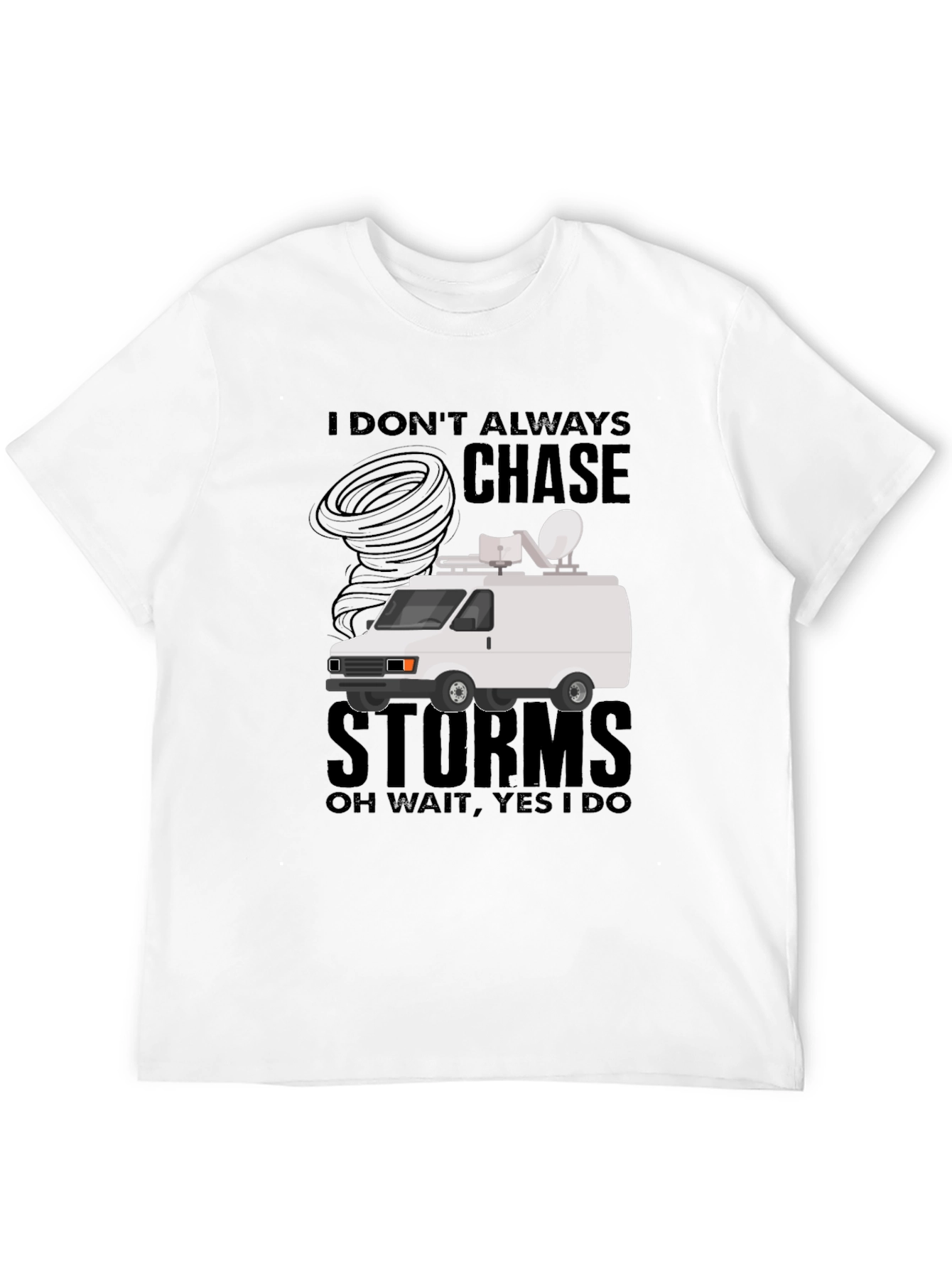 Black Storm Chaser T-Shirt - Funny Weather Van Tee view 12