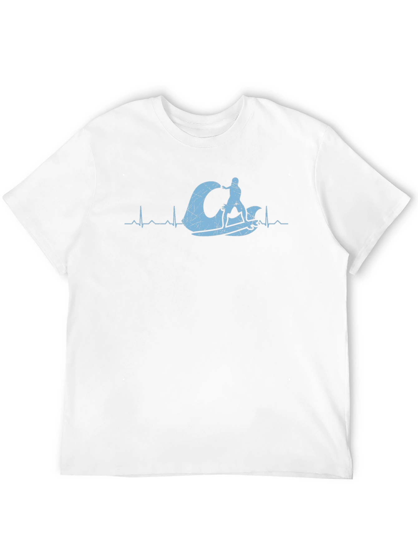 Black Kitesurfing Heartbeat T-Shirt - Black Cotton Tee view 12