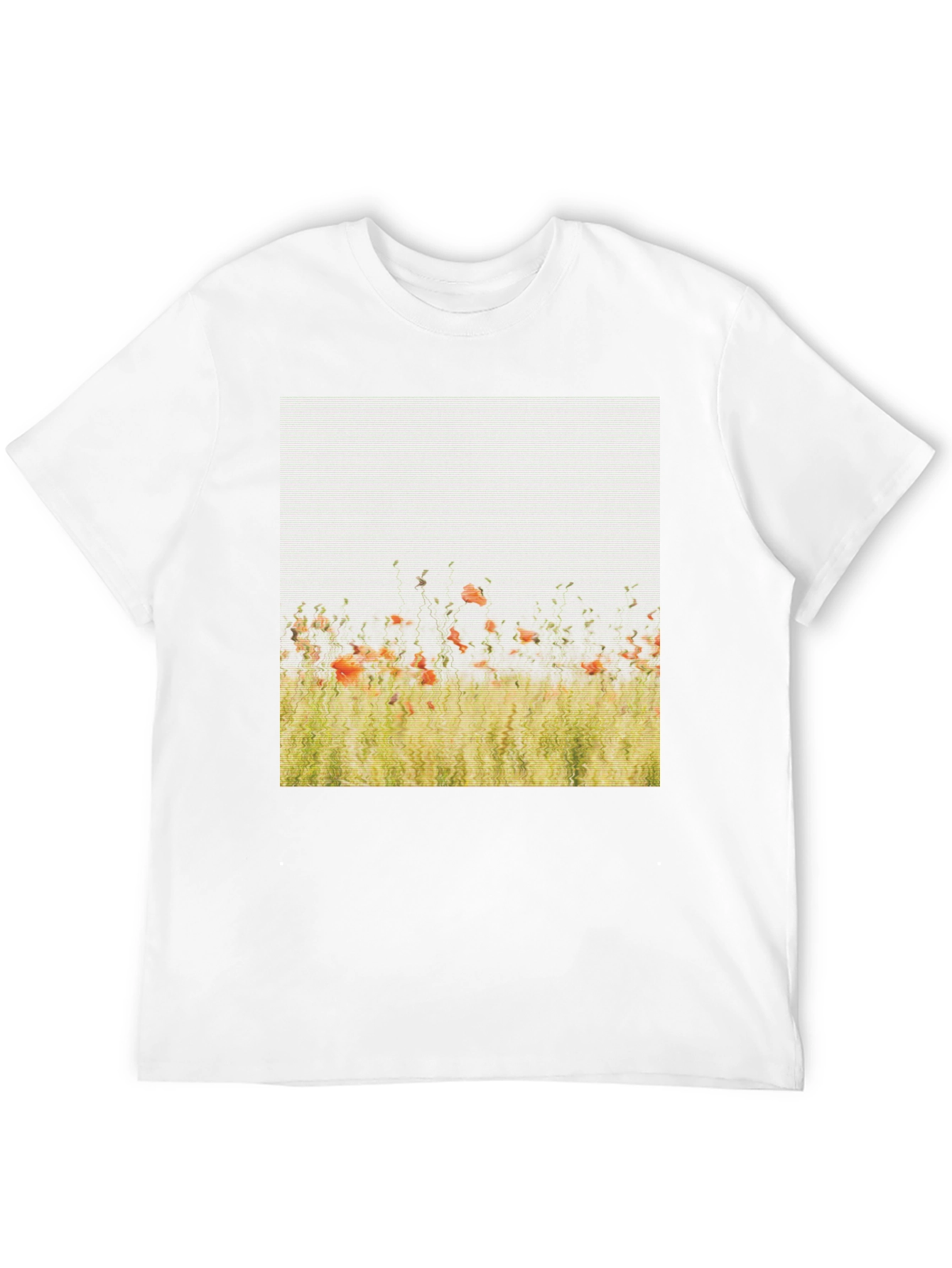 Black Floral Field Graphic Print Black T-Shirt view 12