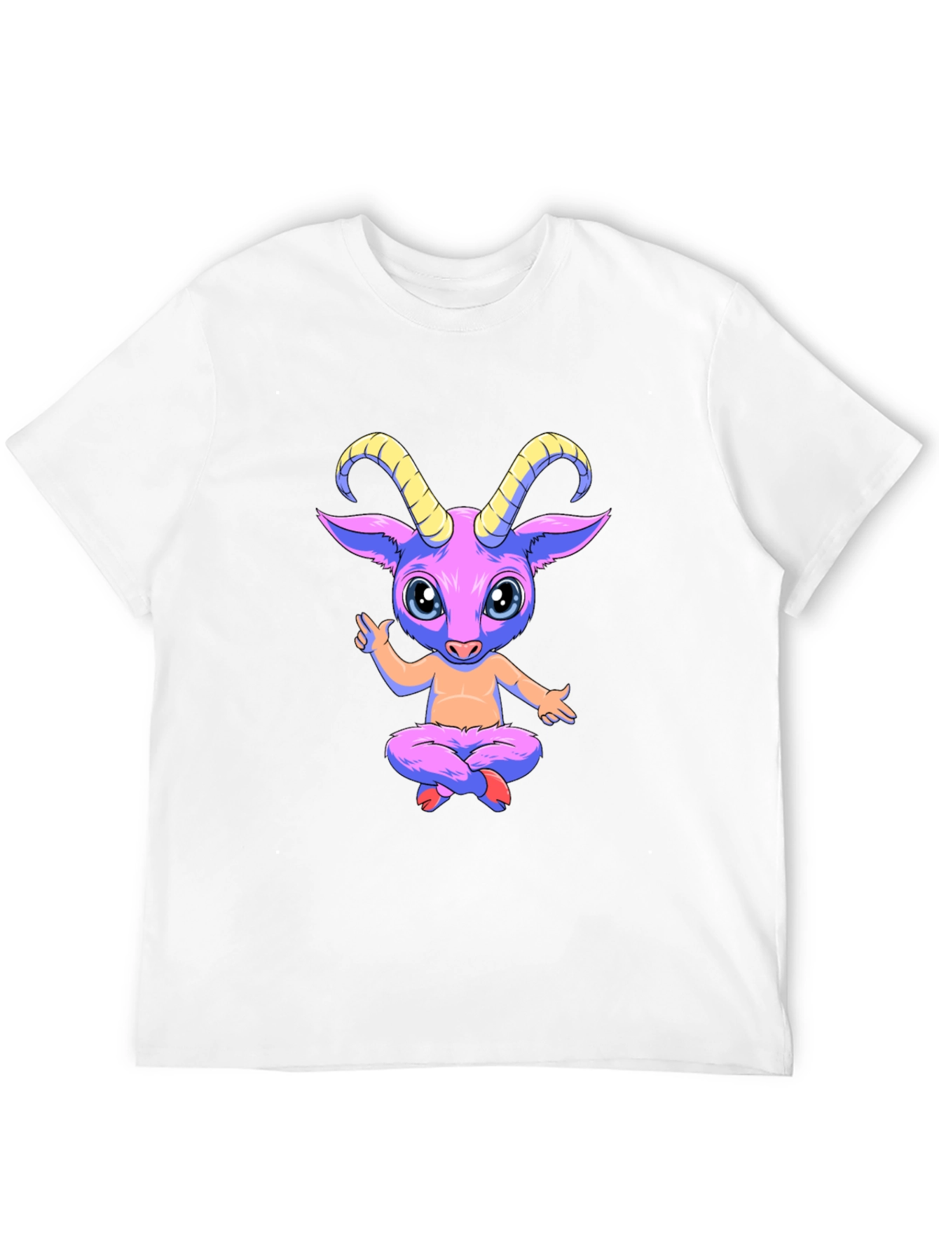 Black Cartoon Goat Graphic Black Tee view 12