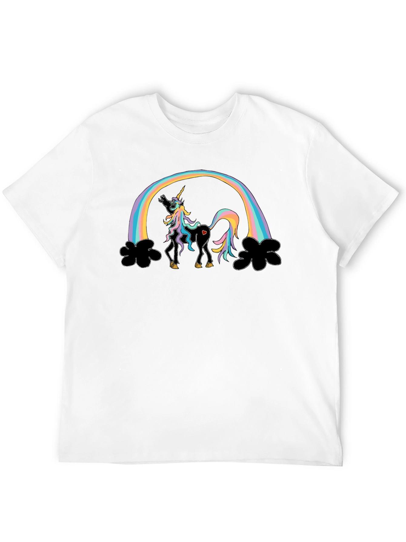 Black Rainbow Unicorn T-Shirt, Funny Design view 12