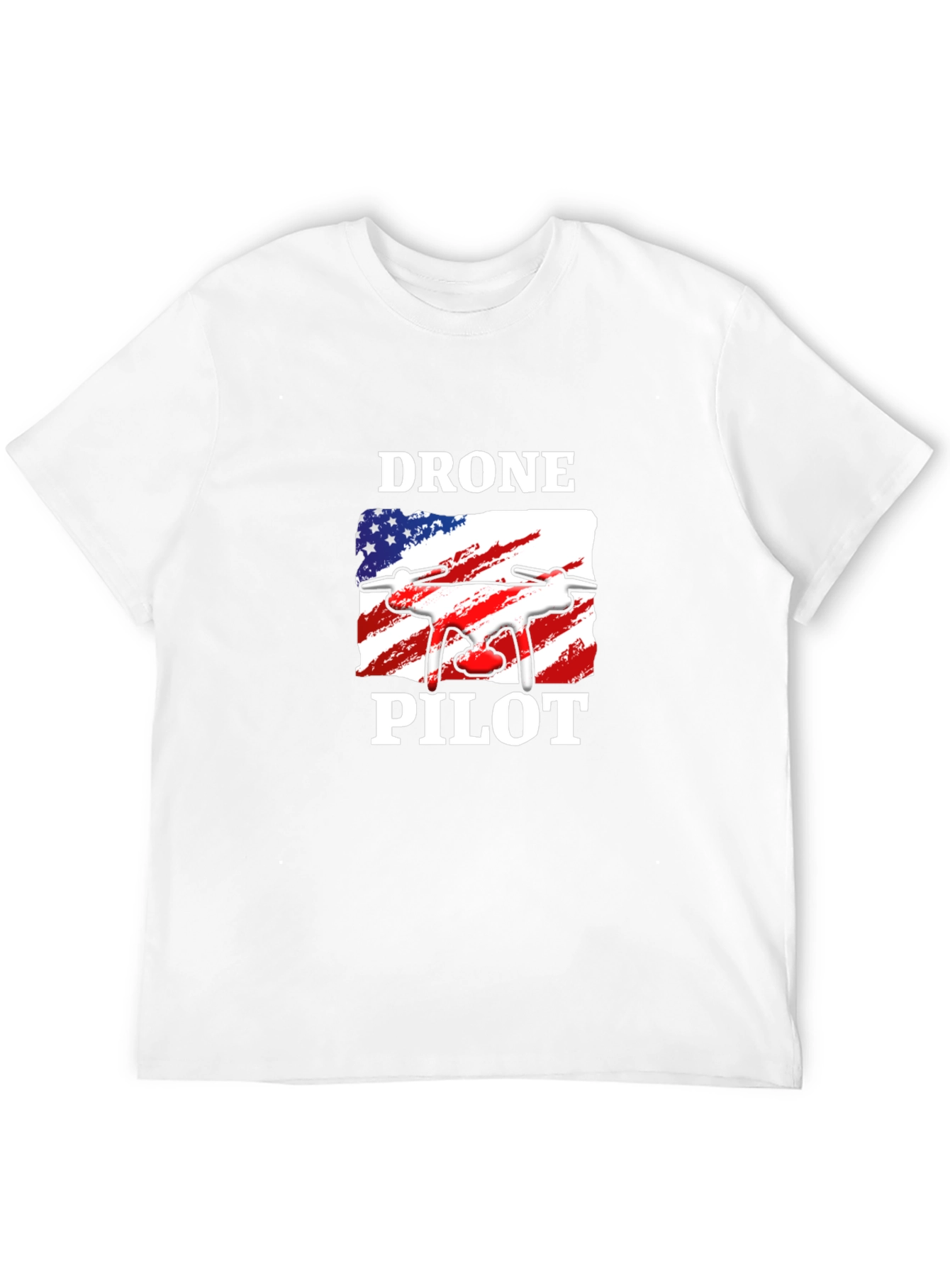 Black Drone Pilot T-Shirt - American Flag Design view 12