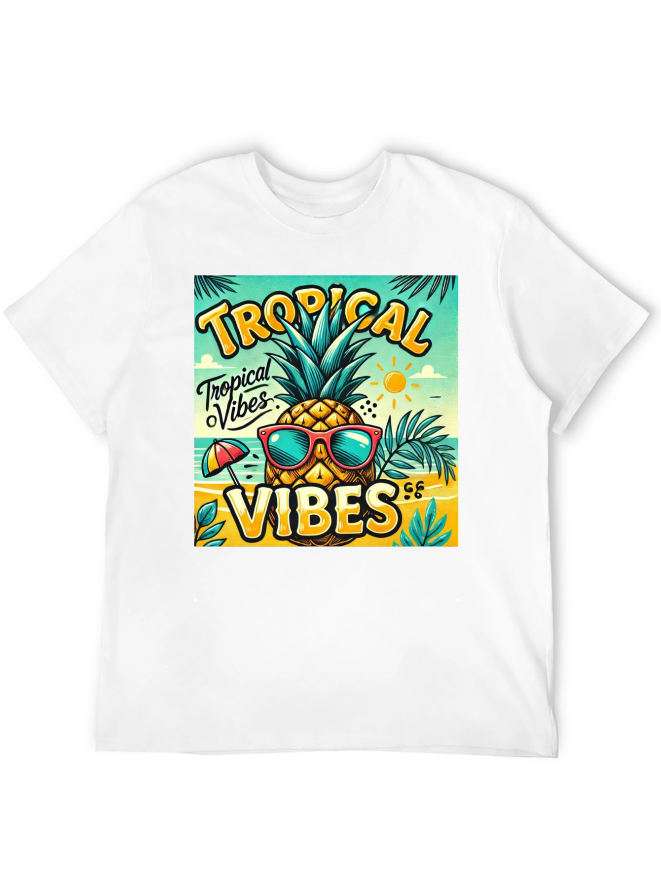 Black Tropical Vibes Pineapple T-Shirt view 12