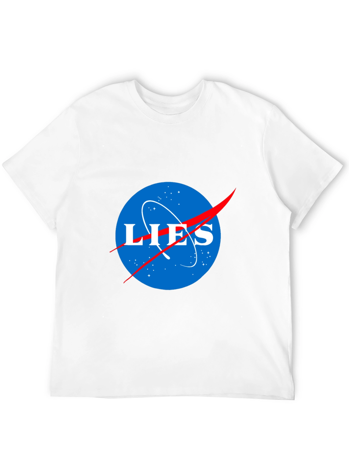 Black LIES NASA Parody T-Shirt - Conspiracy Humor Tee view 12
